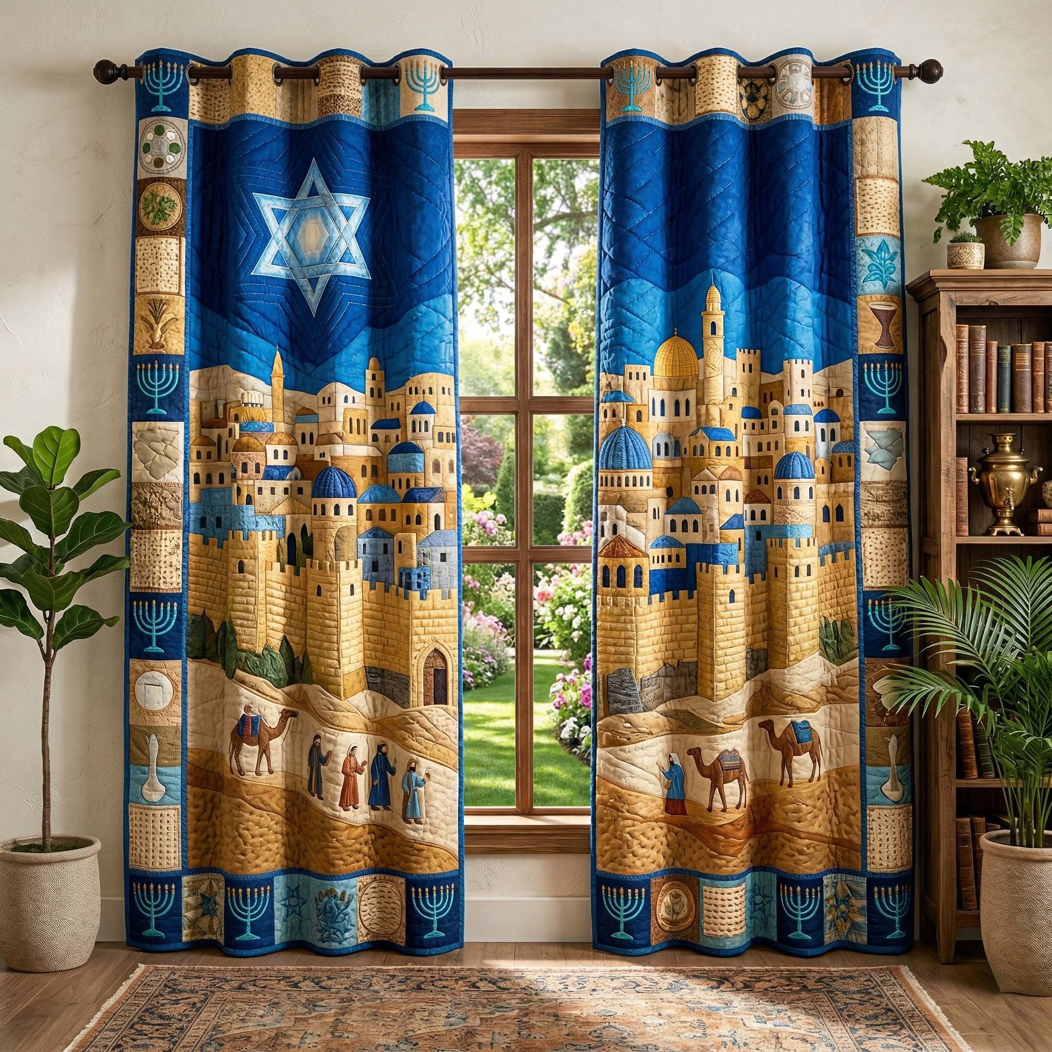 Golden Jerusalem Quilted Curtains GFTOQM3844
