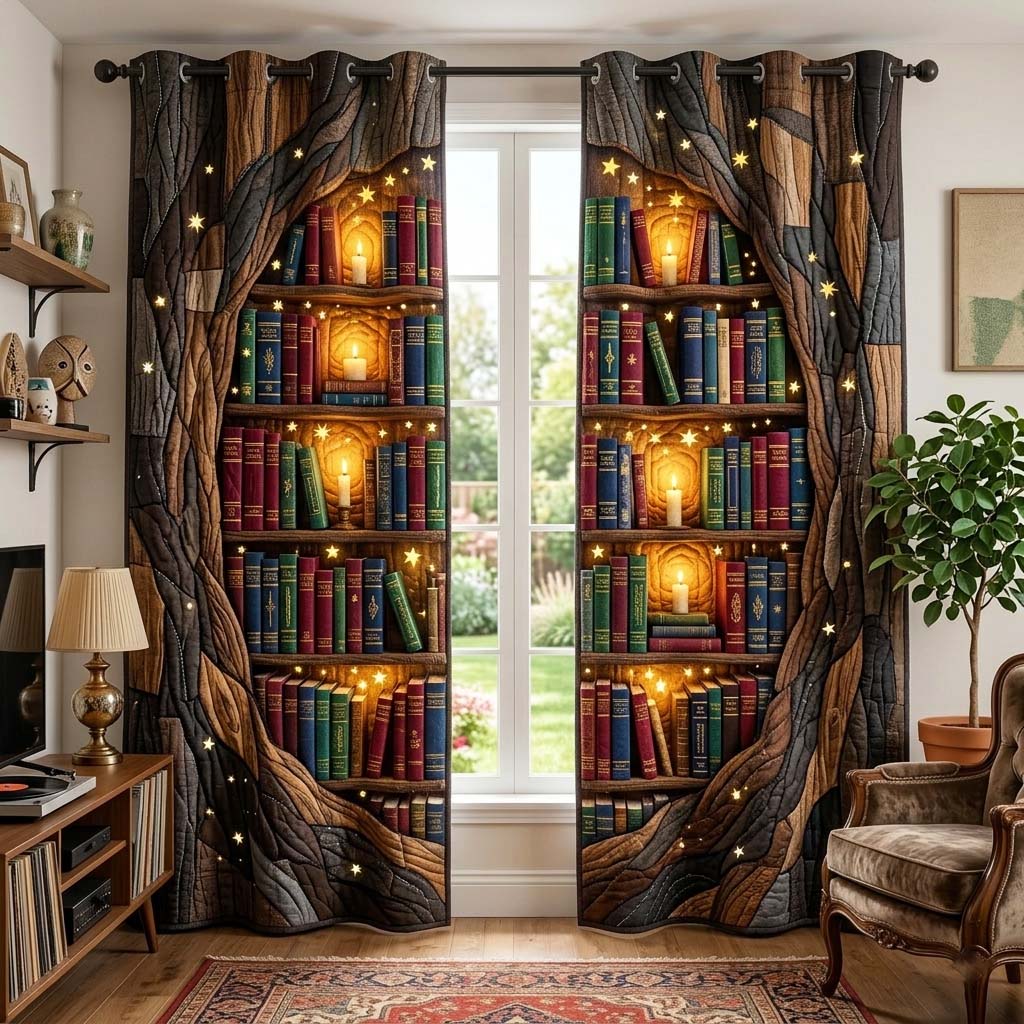 Books Wisdom Quilted Curtains GFTOQM3848
