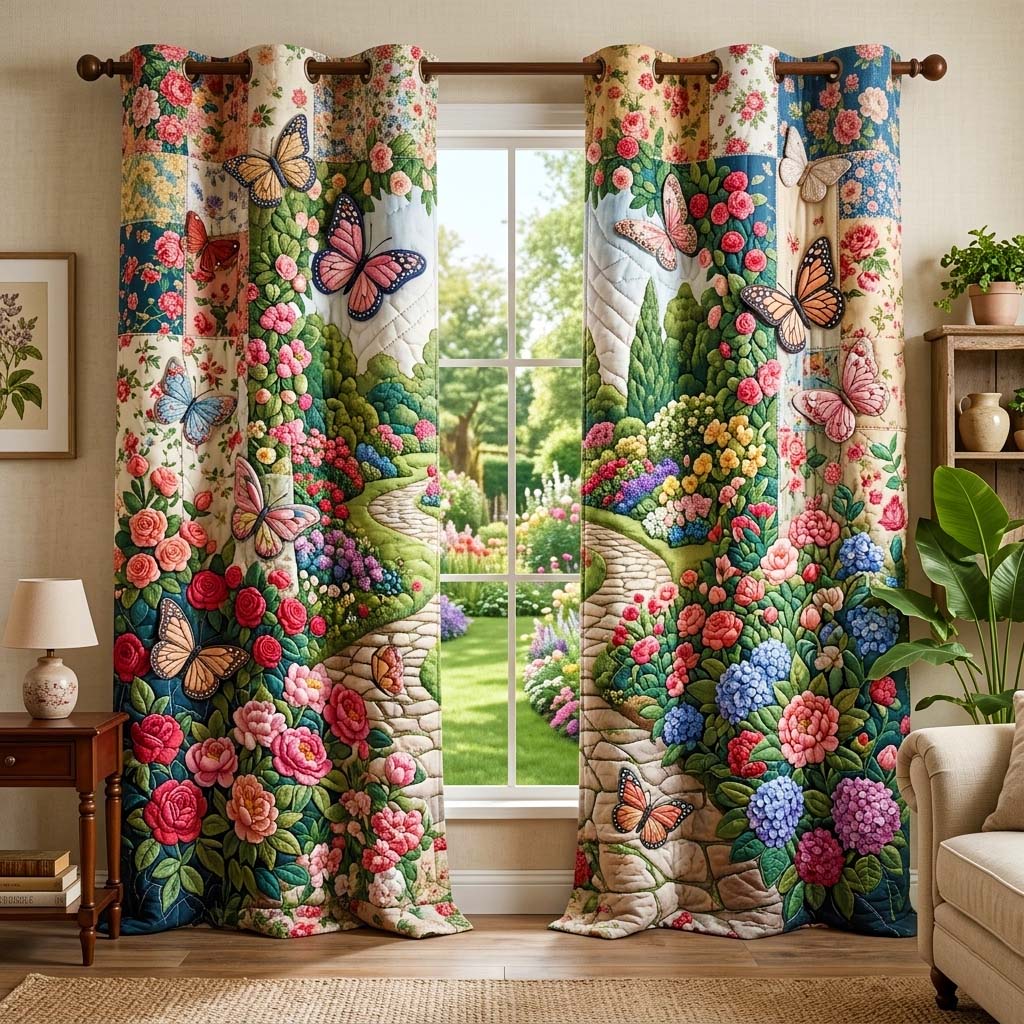 Garden Path Quilted Curtains GFTOQM3852