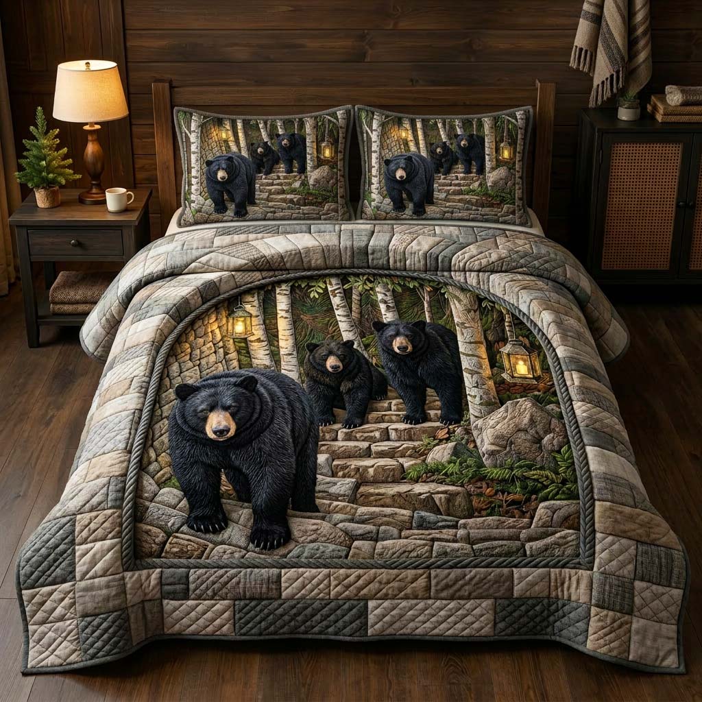 Birch Bear 3-Piece Quilted Bedding Set GFTOQM3892