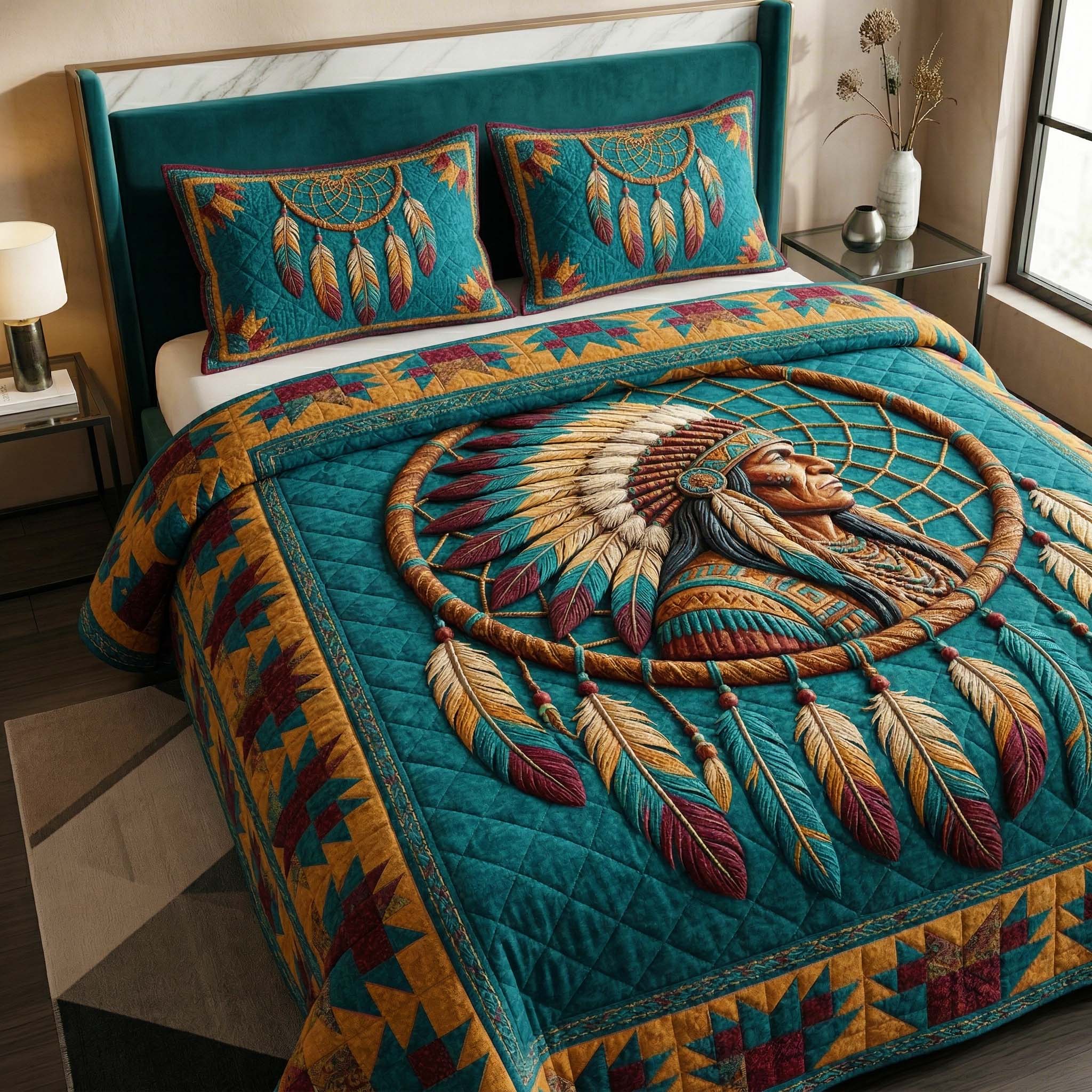 Native Dream 3-Piece Quilted Bedding Set GFTOQM3894