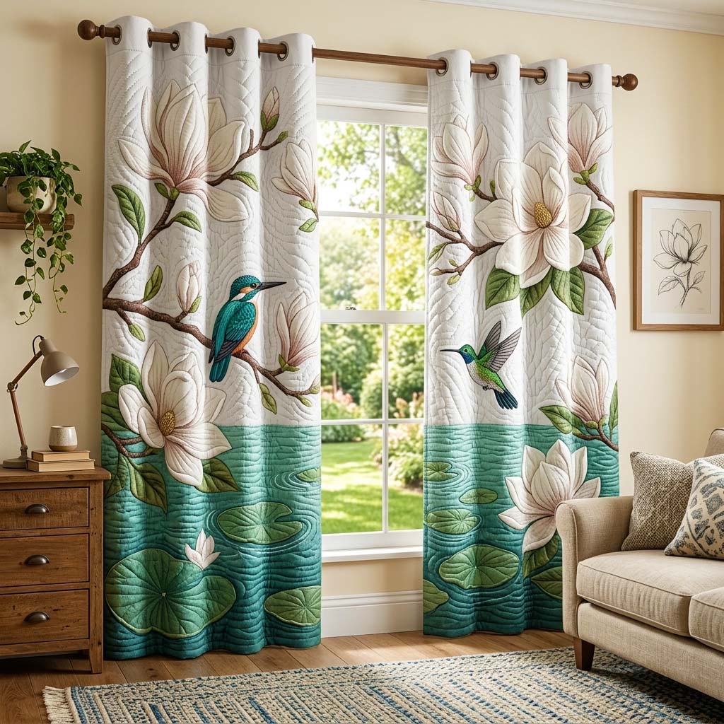 Pondside Magnolia Quilted Curtains GFTOQM3914