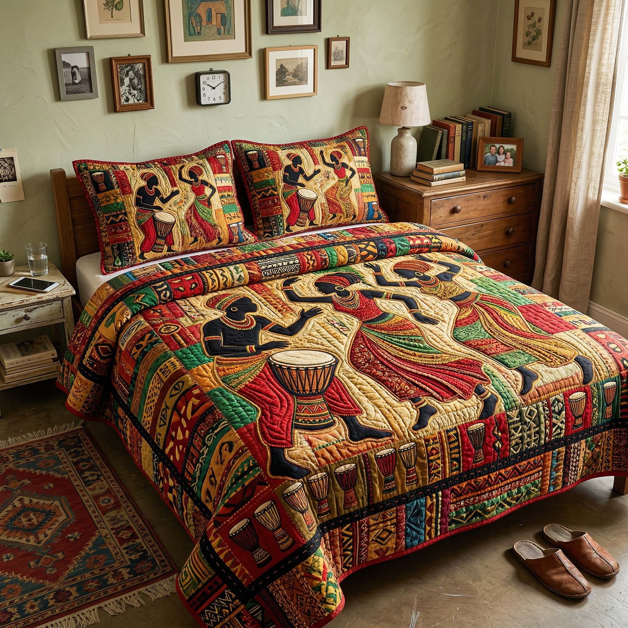 Africa Legacy 3-Piece Quilted Bedding Set GFTOQM3952