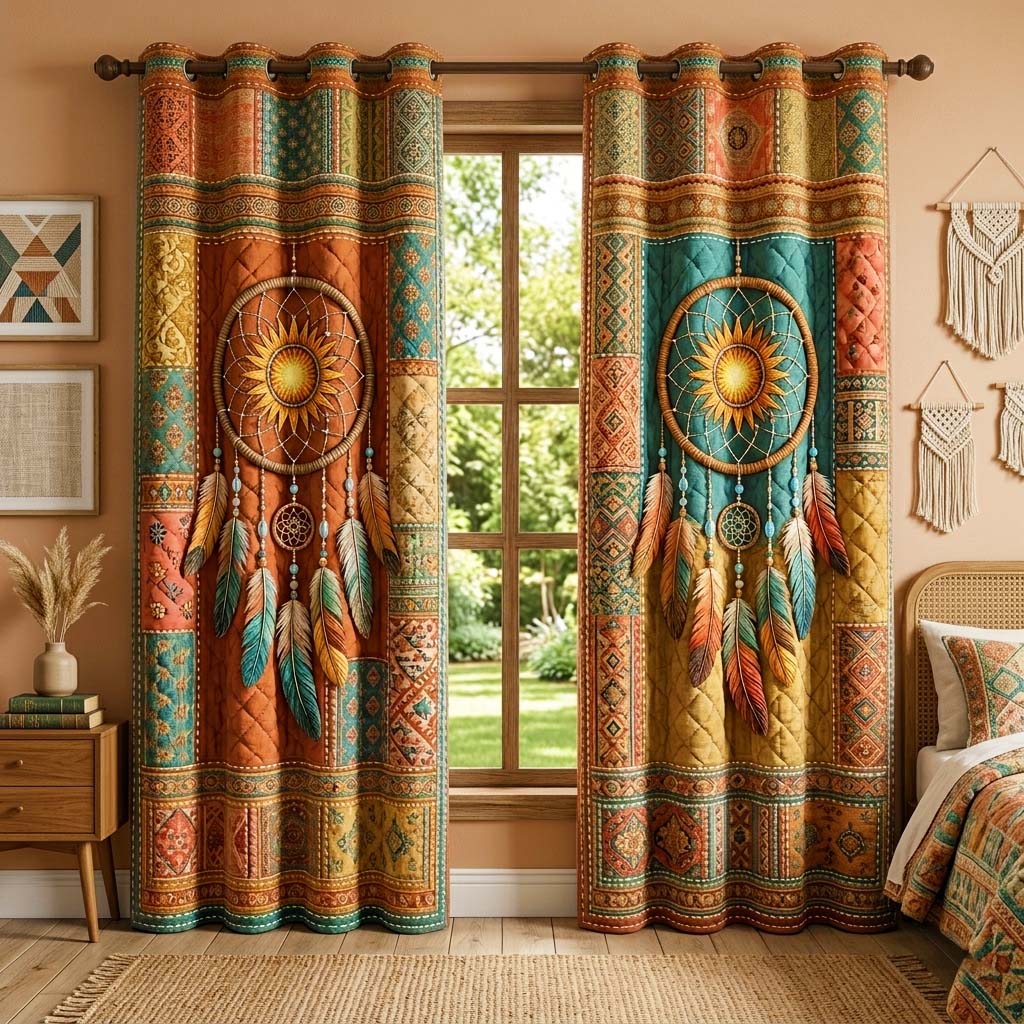 Sun Dream Quilted Curtains GFTOQM3996