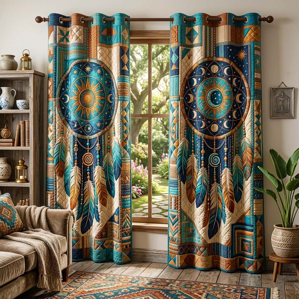 Celestial Dream Quilted Curtains GFTOQM4000