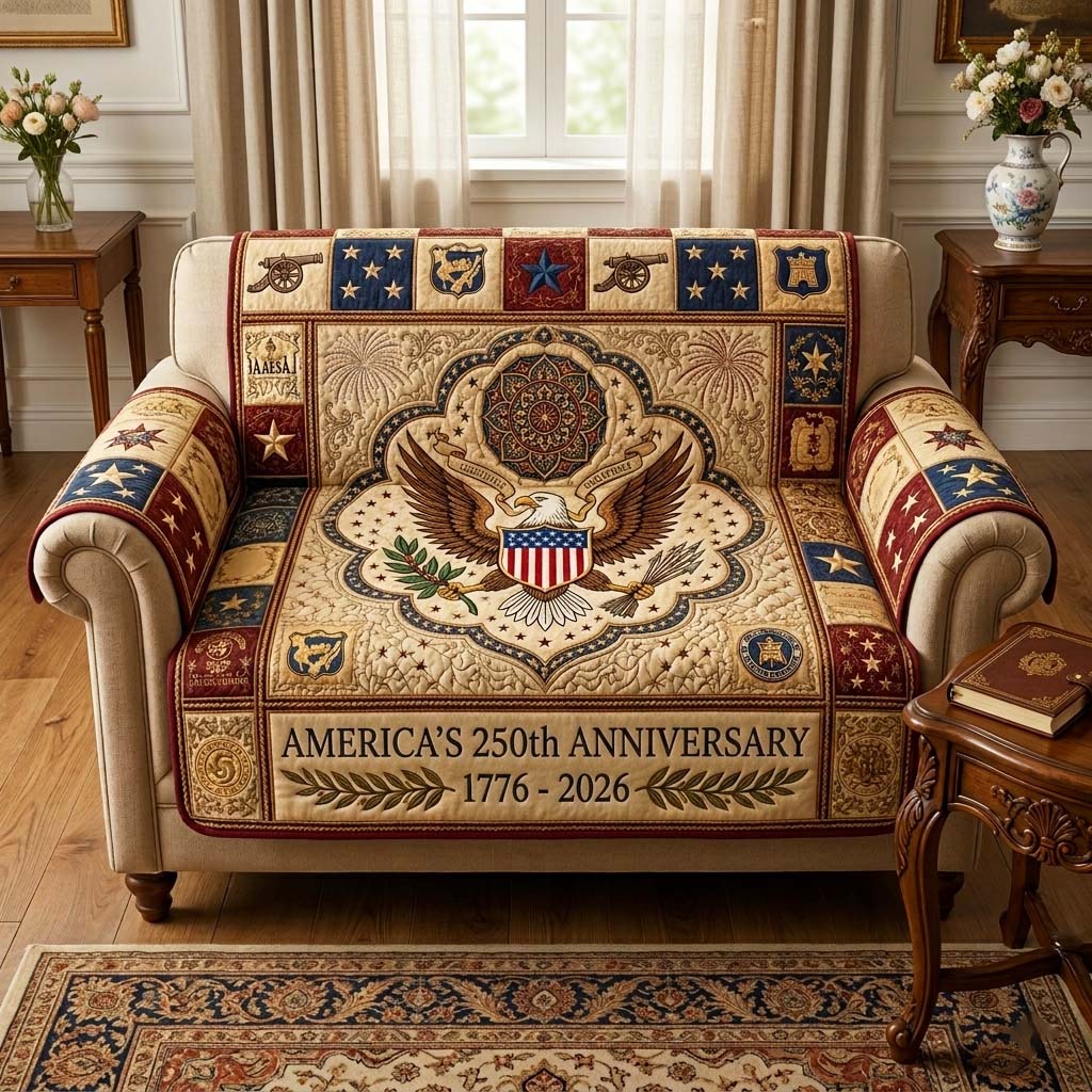 Herritage Patch Quilted Sofa Cover GFTOQM4023