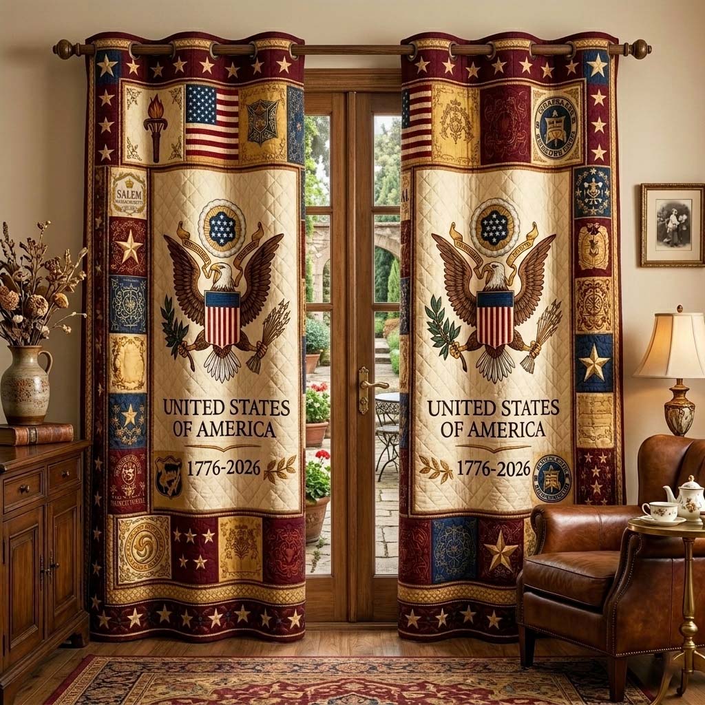 Herritage Patch Quilted Curtains GFTOQM4027