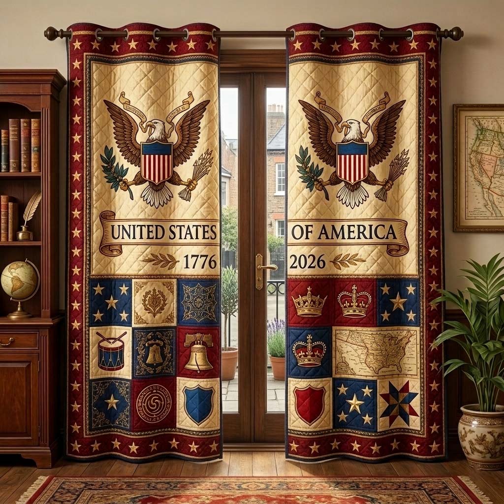 Herritage Patch Quilted Curtains GFTOQM4028