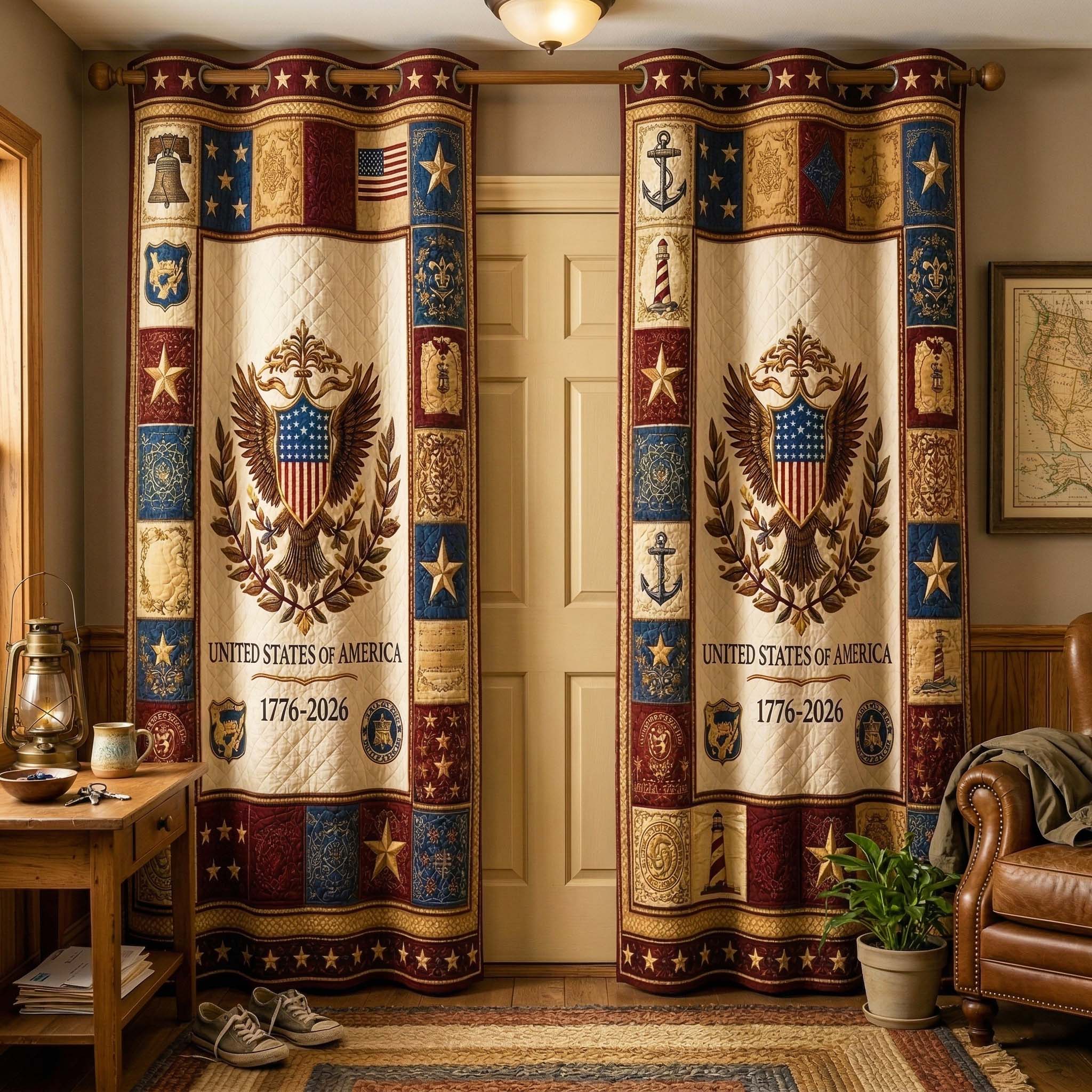Herritage Patch Quilted Curtains GFTOQM4029
