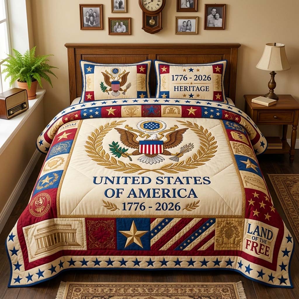 Freedom Heritage 3-Piece Quilted Bedding Set GFTOQM4063