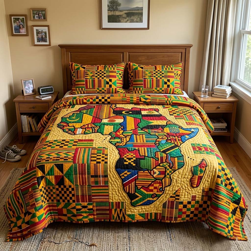 Africa Legacy 3-Piece Quilted Bedding Set GFTOQM4125