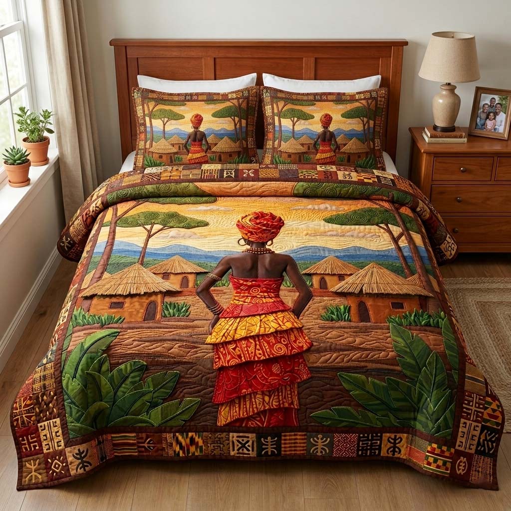 Savanna Woman 3-Piece Quilted Bedding Set GFTOQM4155