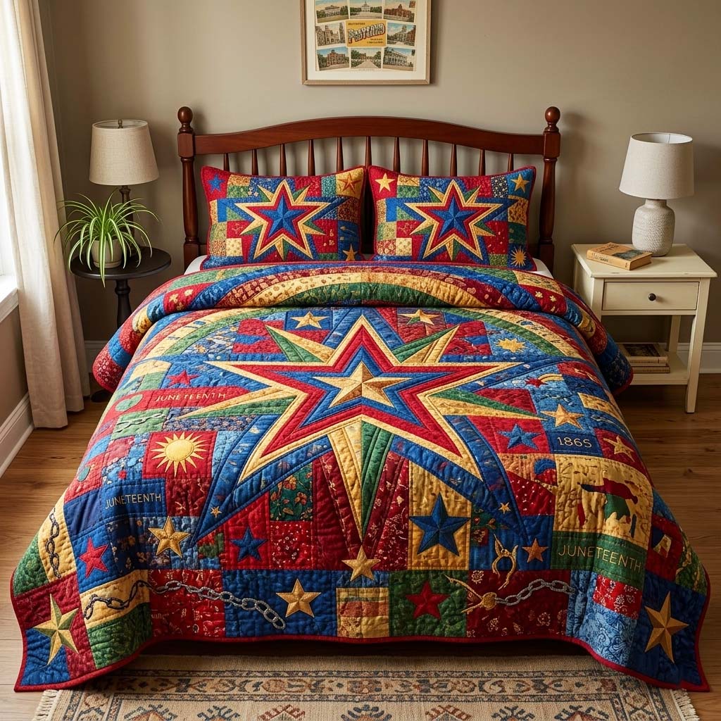 Freedom Constellation 3-Piece Quilted Bedding Set GFTOQM4242