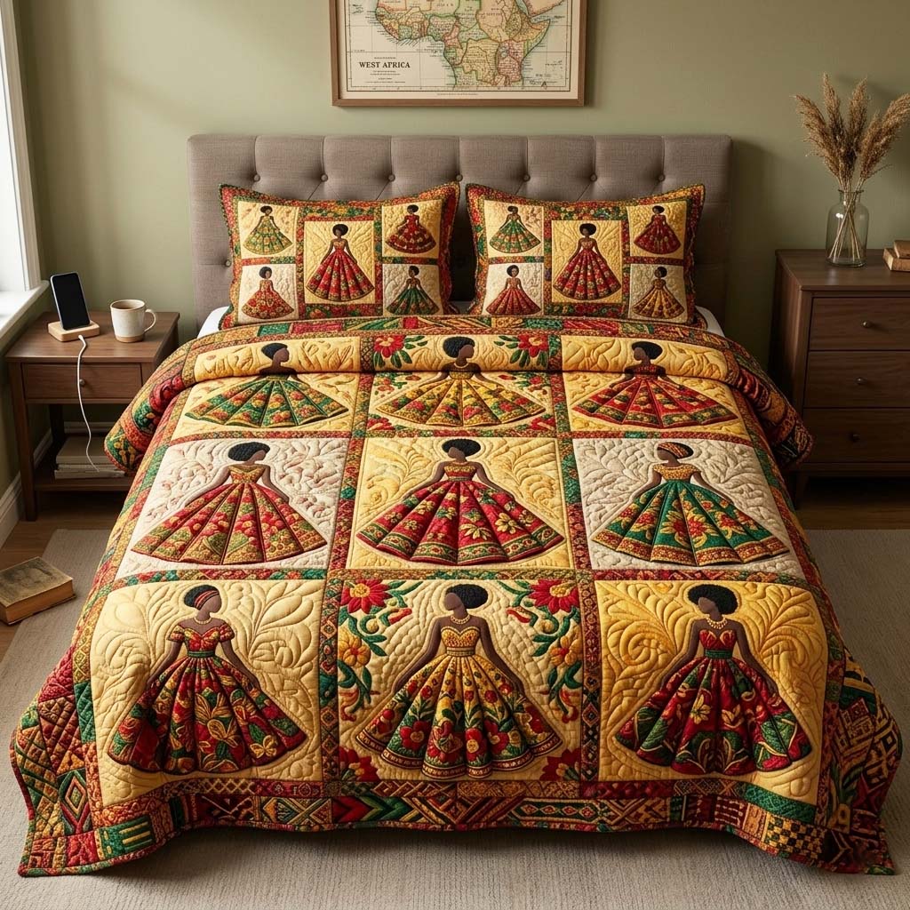 Heritage Queens 3-Piece Quilted Bedding Set GFTOQM4310