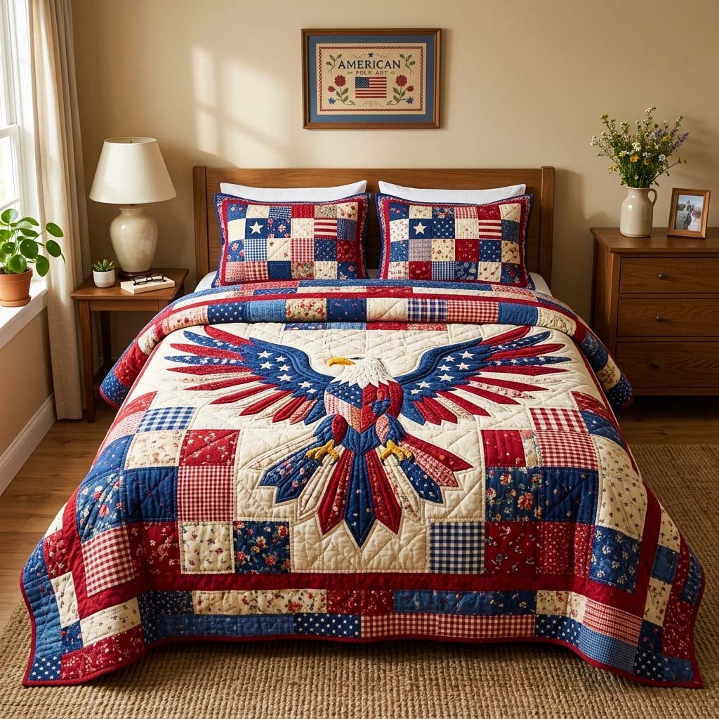 American Eagle 3-Piece Quilted Bedding Set GFTOQM4352