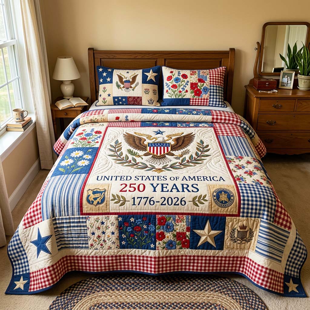 Heritage Eagle 3-Piece Quilted Bedding Set GFTOQM4404