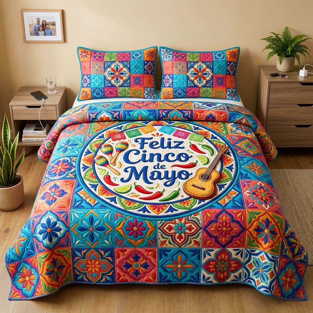 Maraca Vibes 3-Piece Quilted Bedding Set GFTOQM4418
