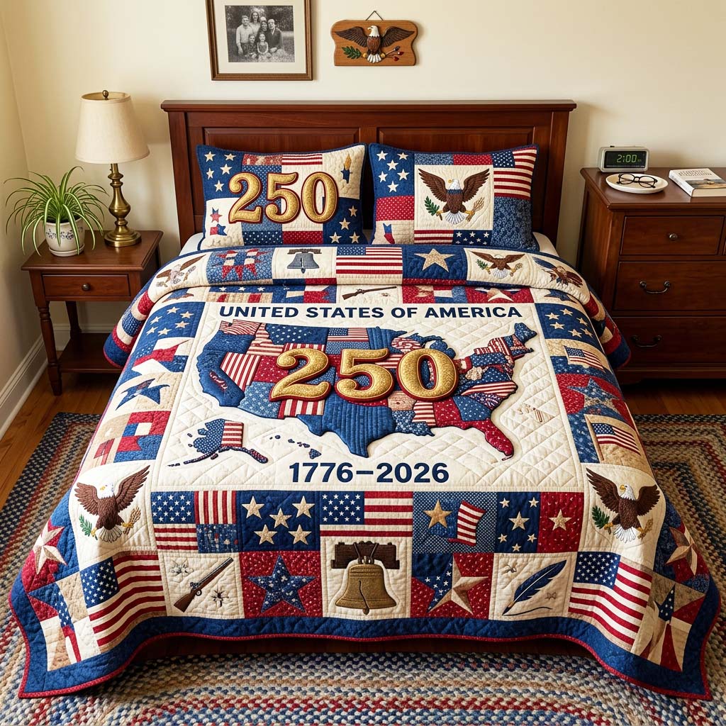 Patch Star 3-Piece Quilted Bedding Set GFTOQM4443