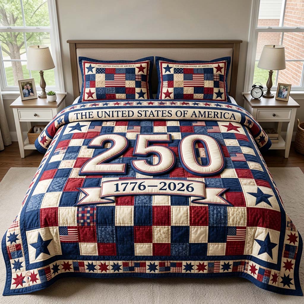 Freedom Quilt 3-Piece Quilted Bedding Set GFTOQM4627