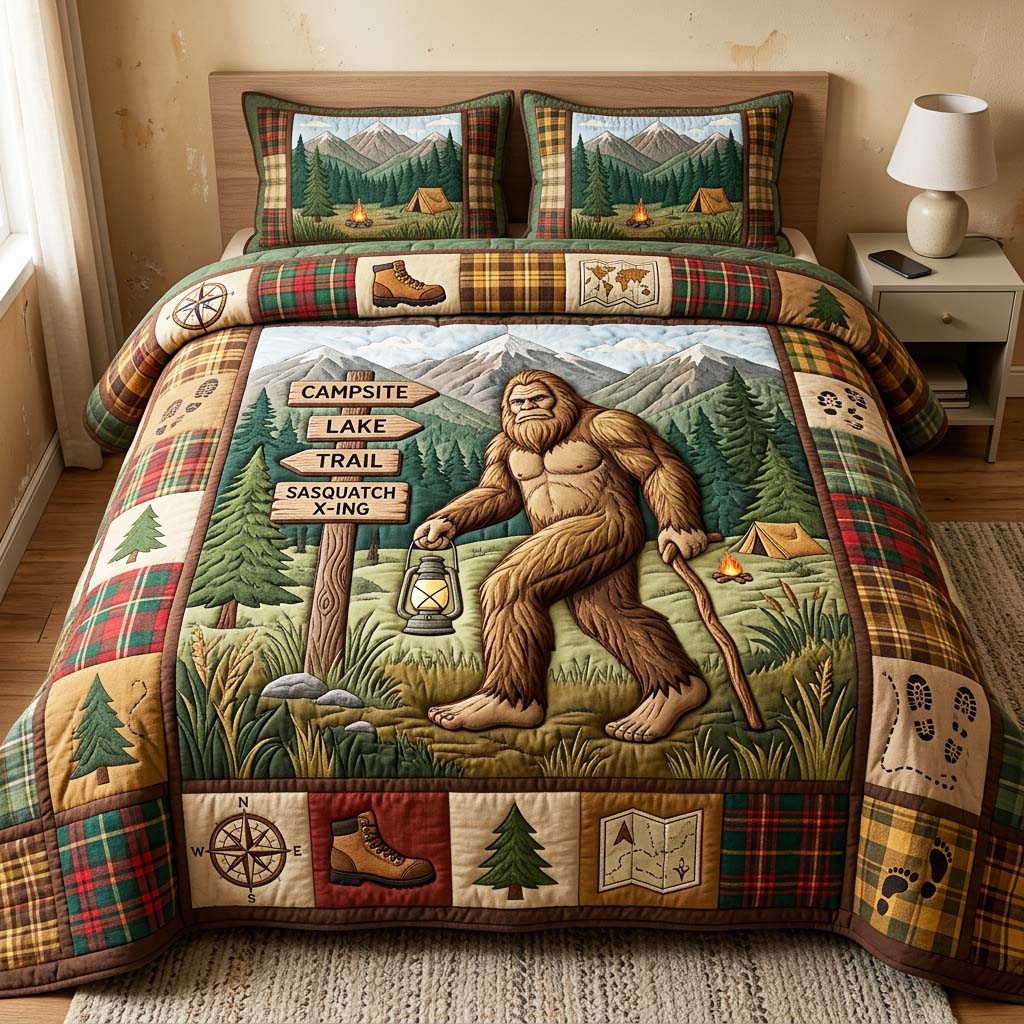 Trail Bigfoot 3-Piece Quilted Bedding Set GFTOQM4717