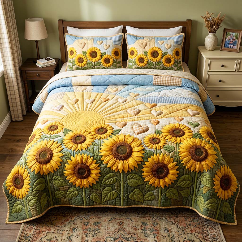Soft Meadow 3-Piece Quilted Bedding Set GFTOQM4757