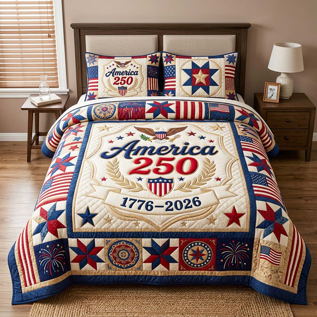 Heritage Patch 3-Piece Quilted Bedding Set GFTOQM4849