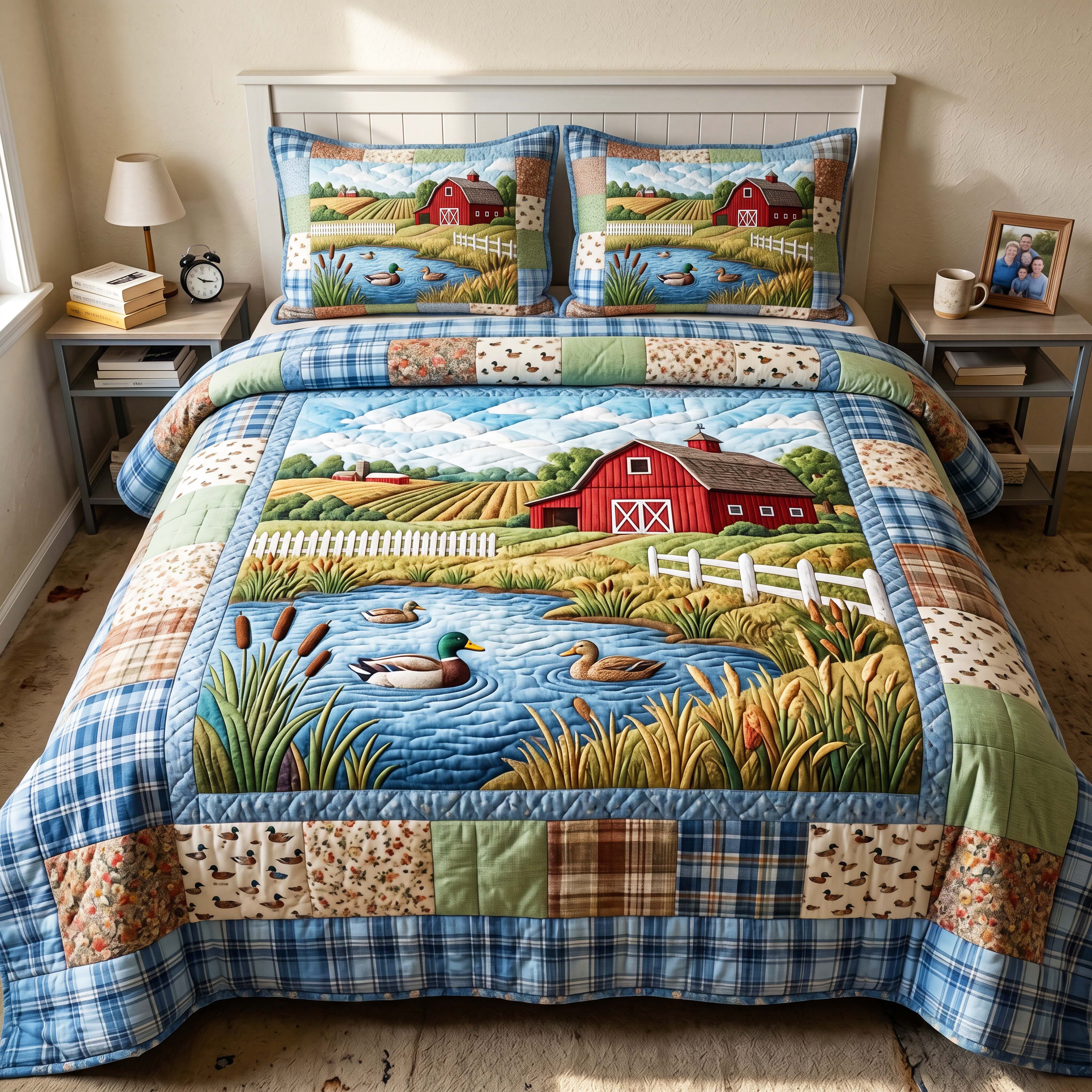 Duck Meadow 3-Piece Quilted Bedding Set GFTOQM4870