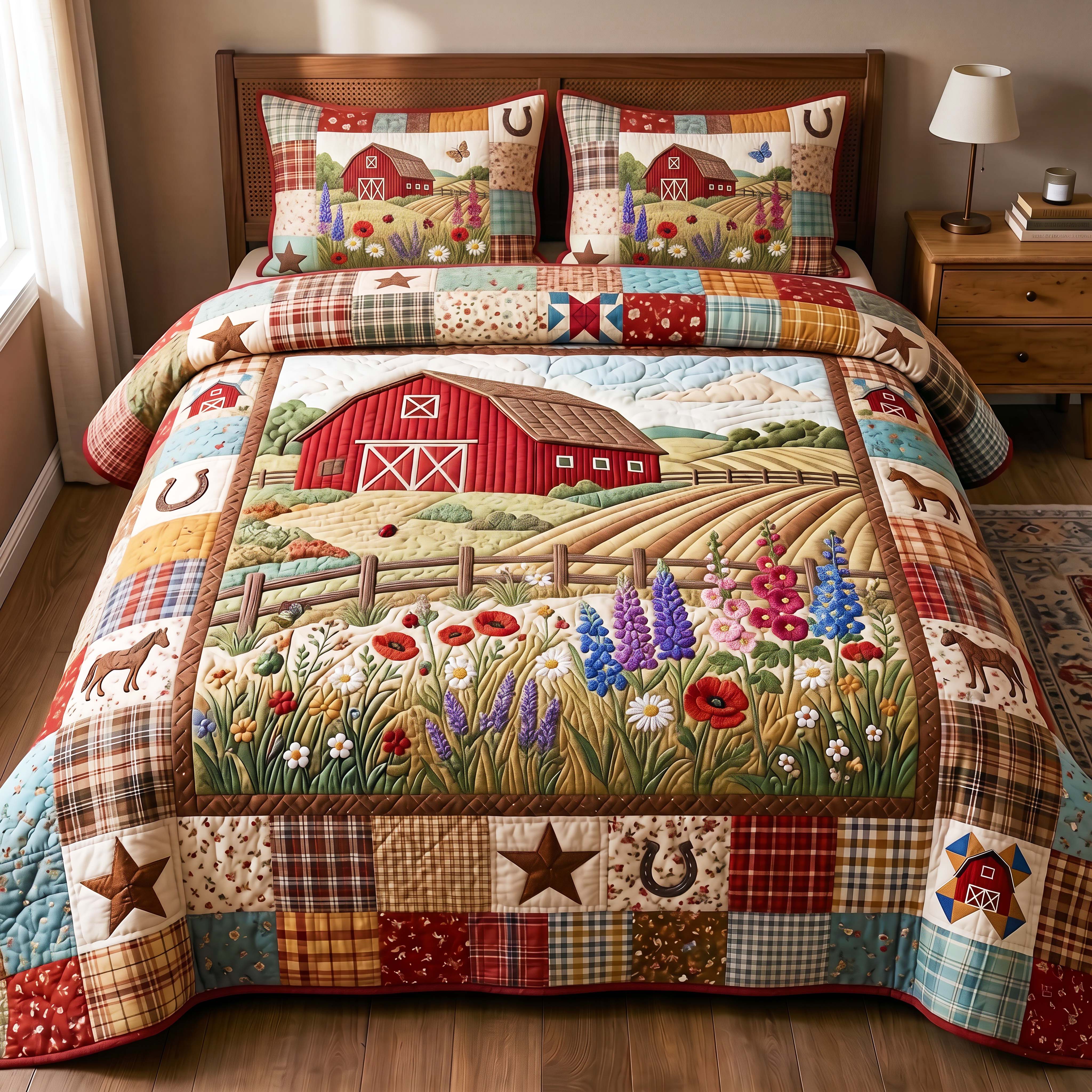 Wildflower Barn 3-Piece Quilted Bedding Set GFTOQM4871