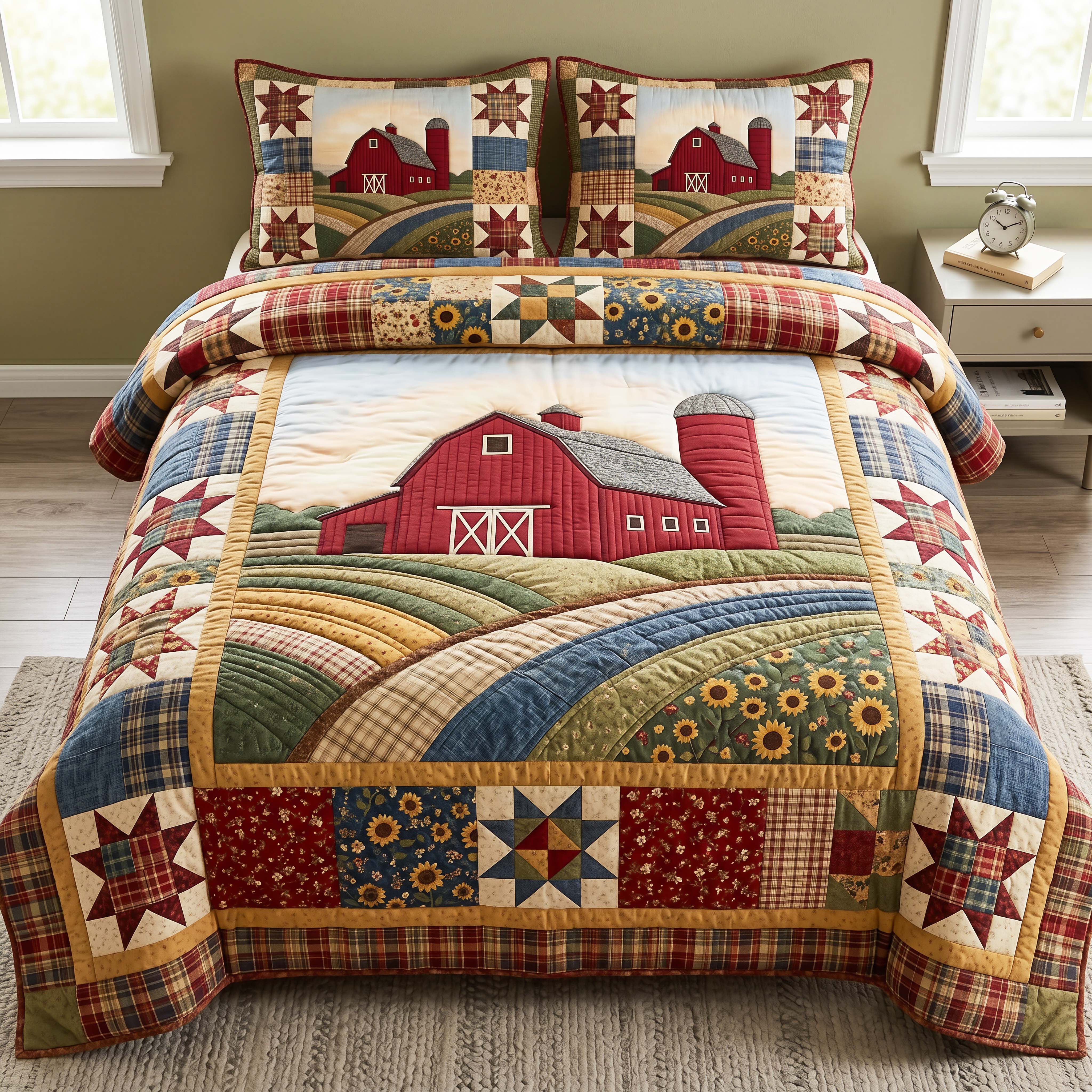 Prairie Patchwork 3-Piece Quilted Bedding Set GFTOQM4873
