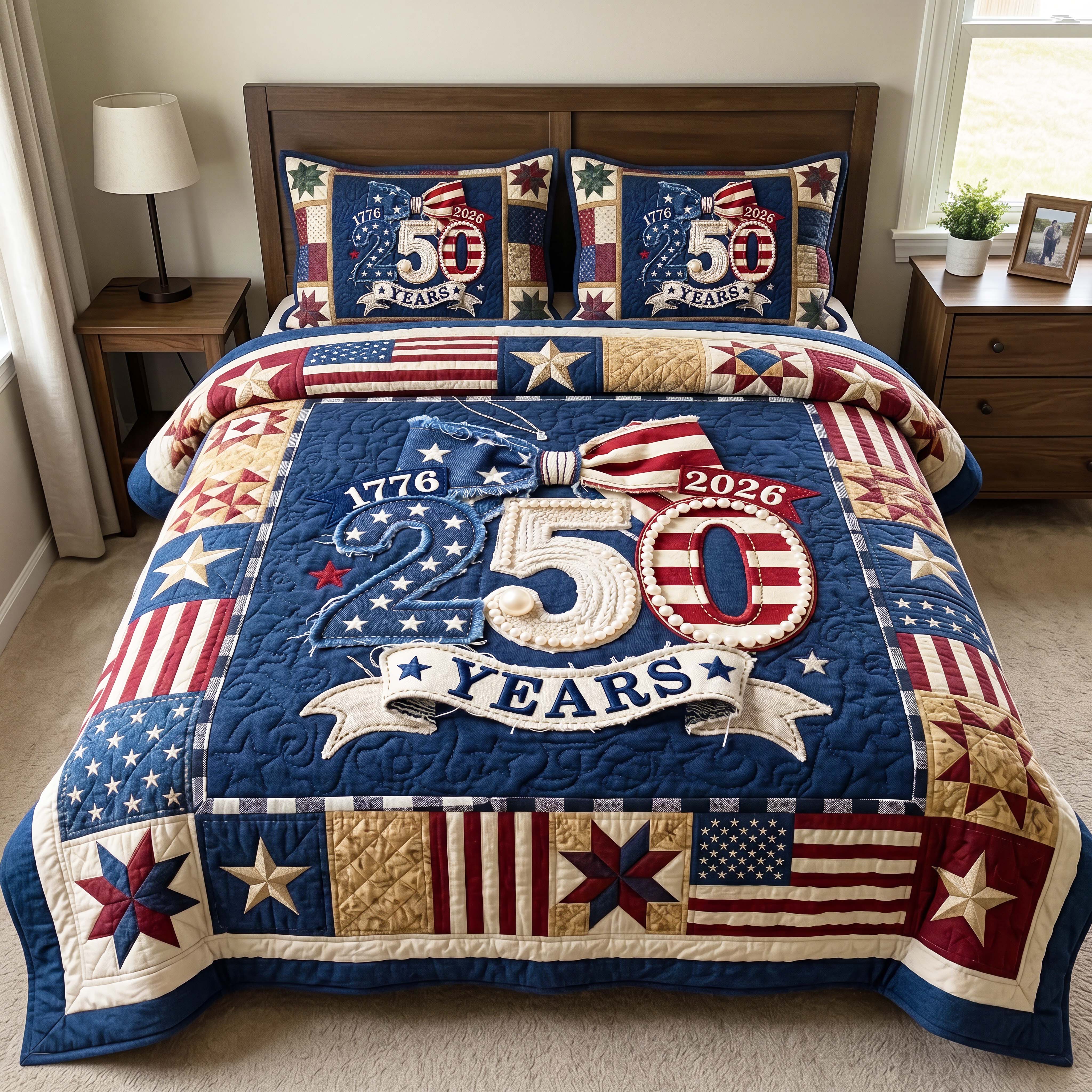 Patriot Quartermill 3-Piece Quilted Bedding Set GFTOQM4919