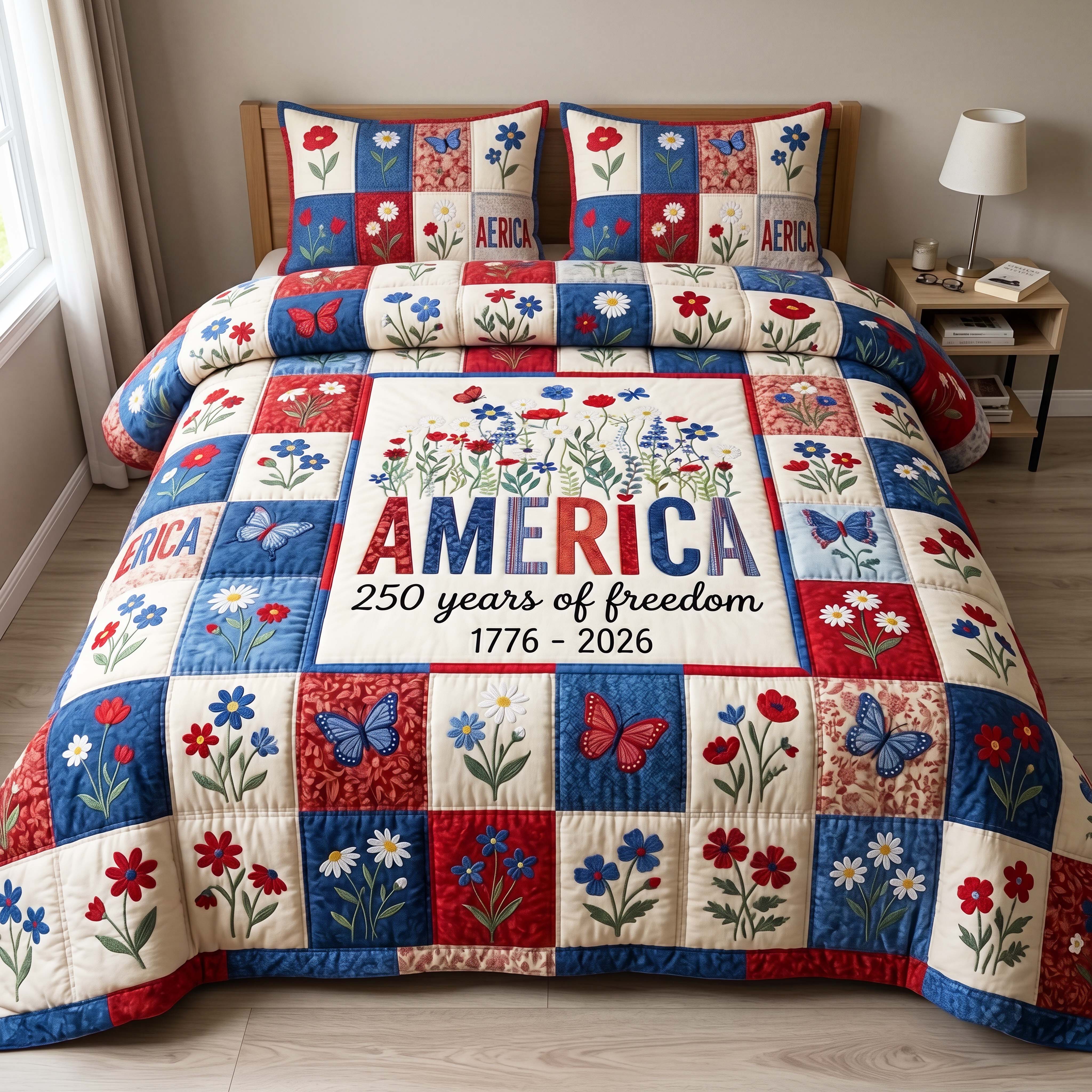 Liberty Garden 3-Piece Quilted Bedding Set GFTOQM4924