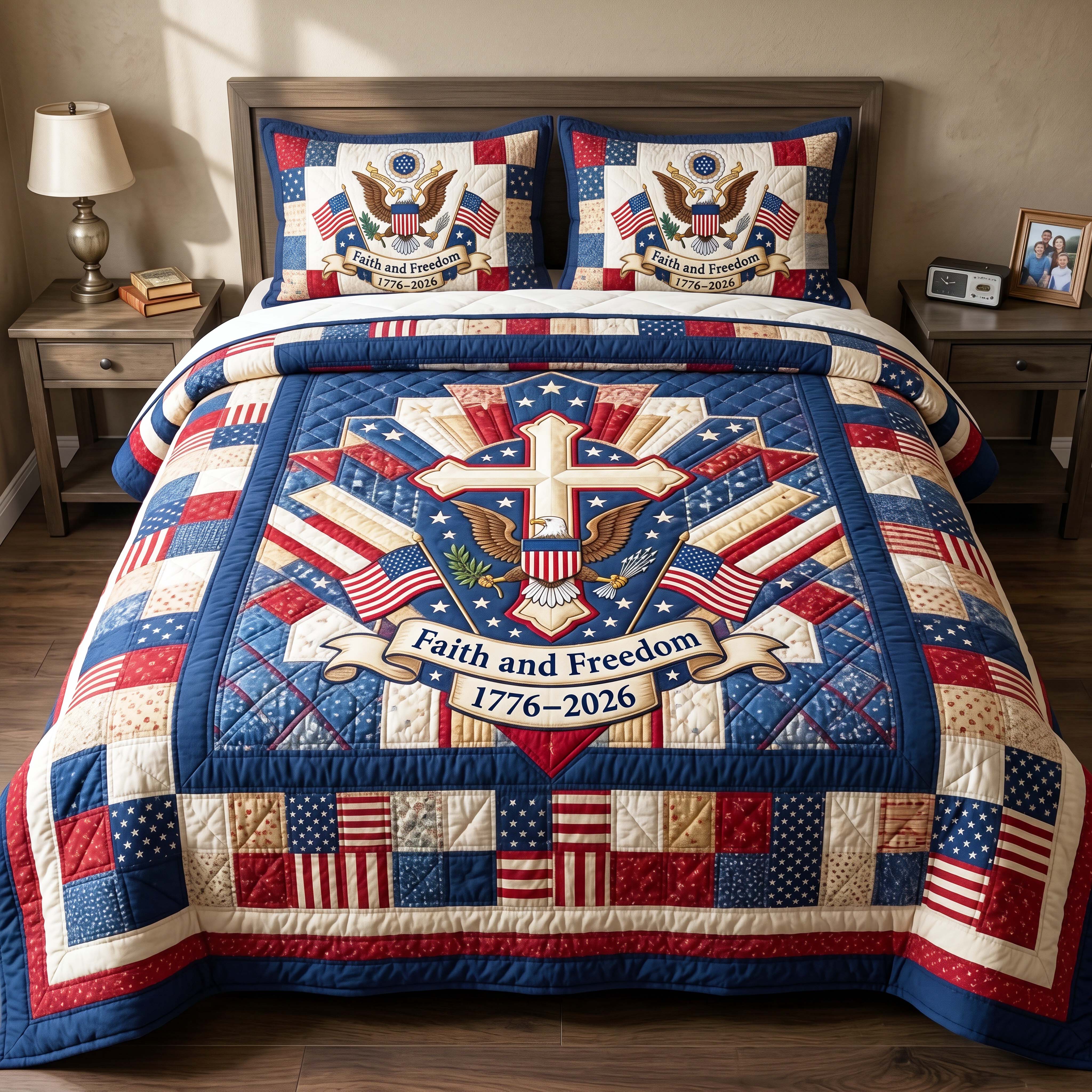 Faith Banner 3-Piece Quilted Bedding Set GFTOQM4927