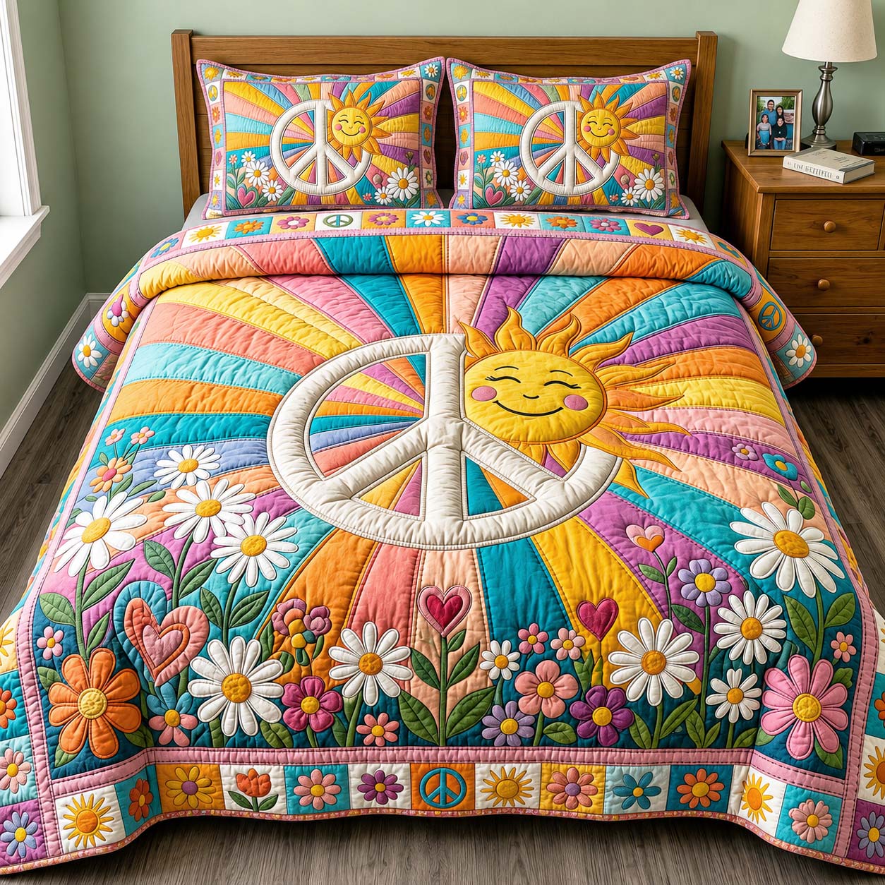 Sunny Freedom 3-Piece Quilted Bedding Set GFTOQM4992
