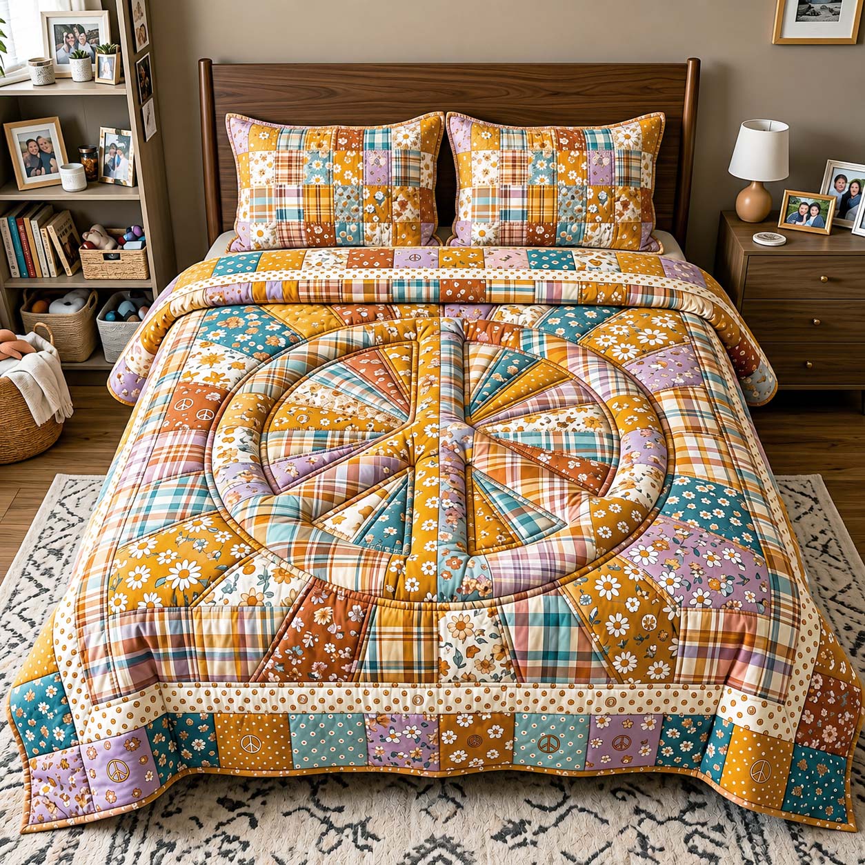 Patchwork Unity 3-Piece Quilted Bedding Set GFTOQM4993