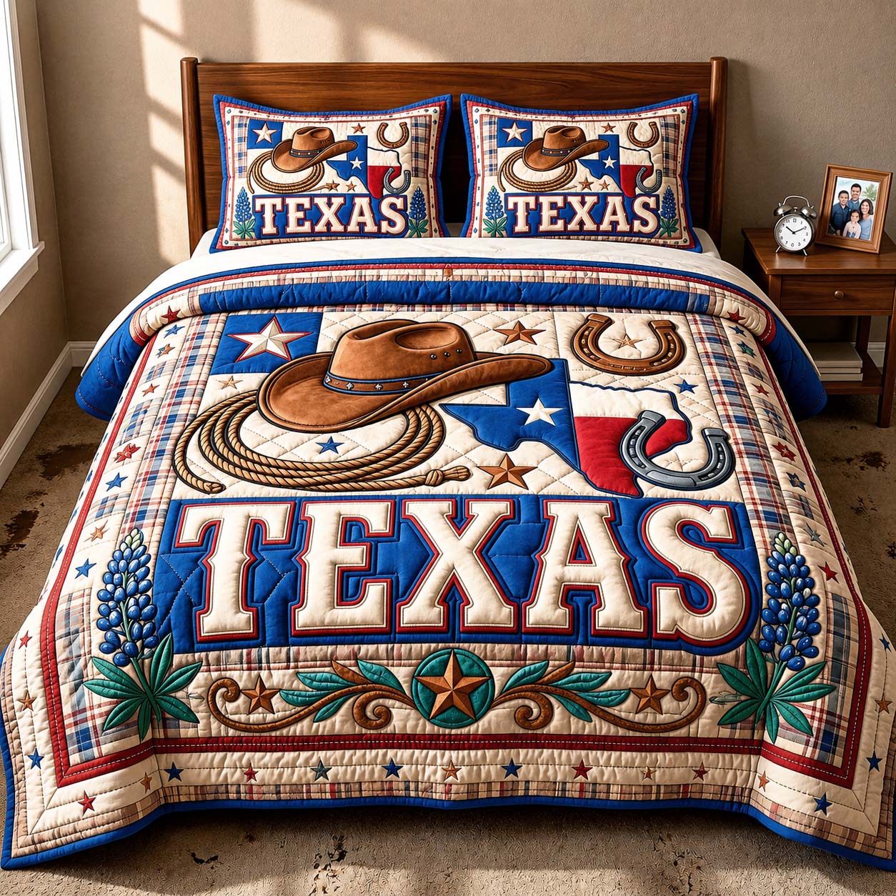 Cowboy Pride 3-Piece Quilted Bedding Set GFTOQM5032