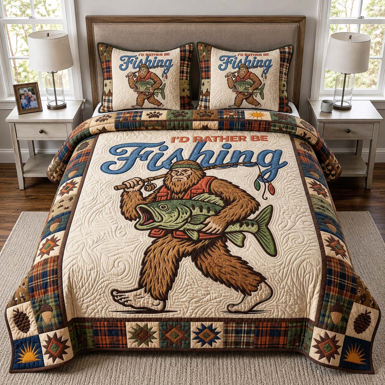 Bigfoot Catch 3-Piece Quilted Bedding Set GFTOQM5049