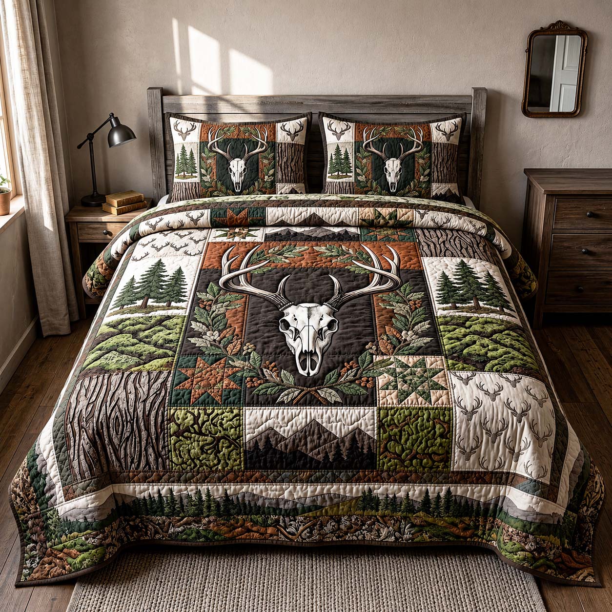 Forest Crest 3-Piece Quilted Bedding Set GFTOQM5059