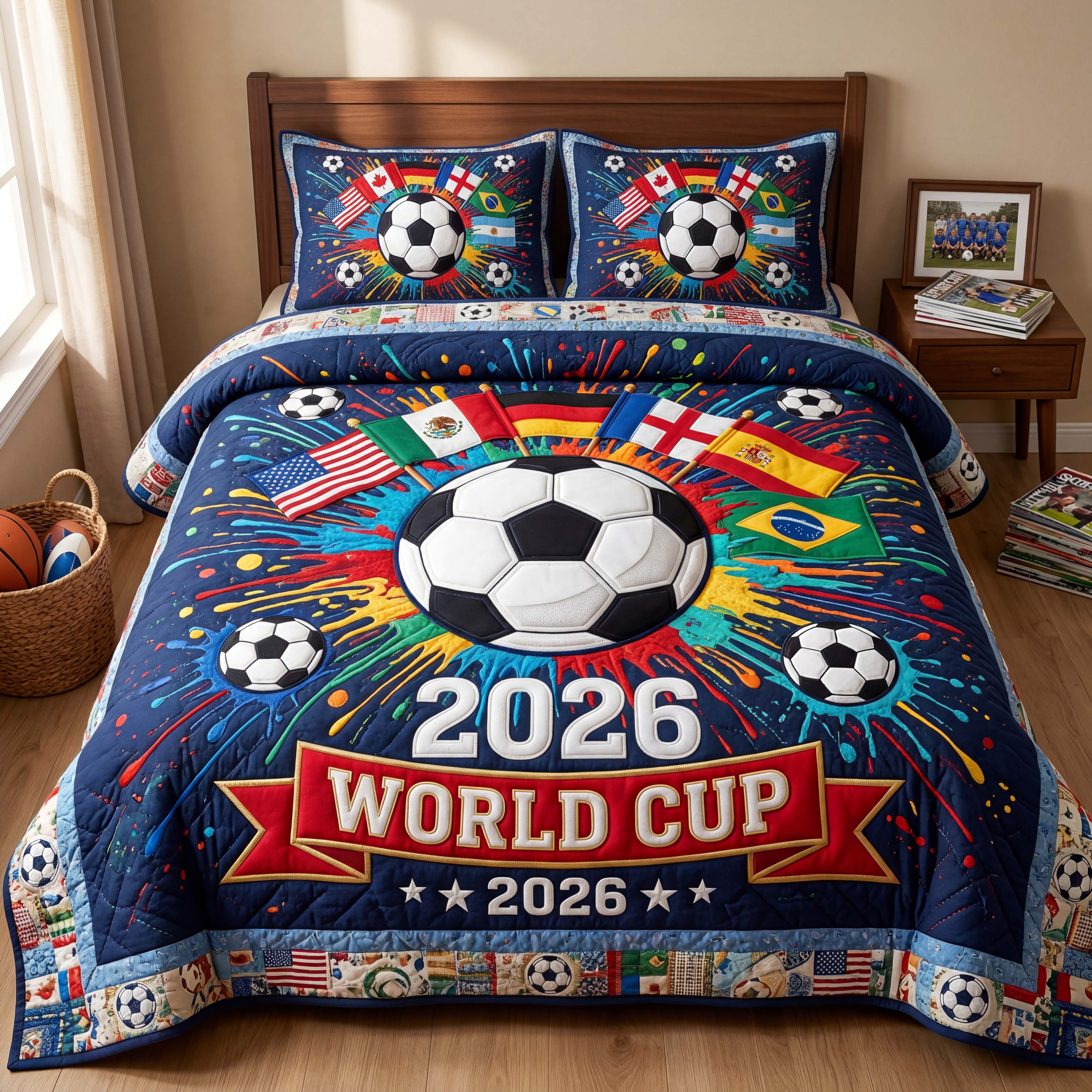 Champions Burst 3-Piece Quilted Bedding Set GFTOQM5093