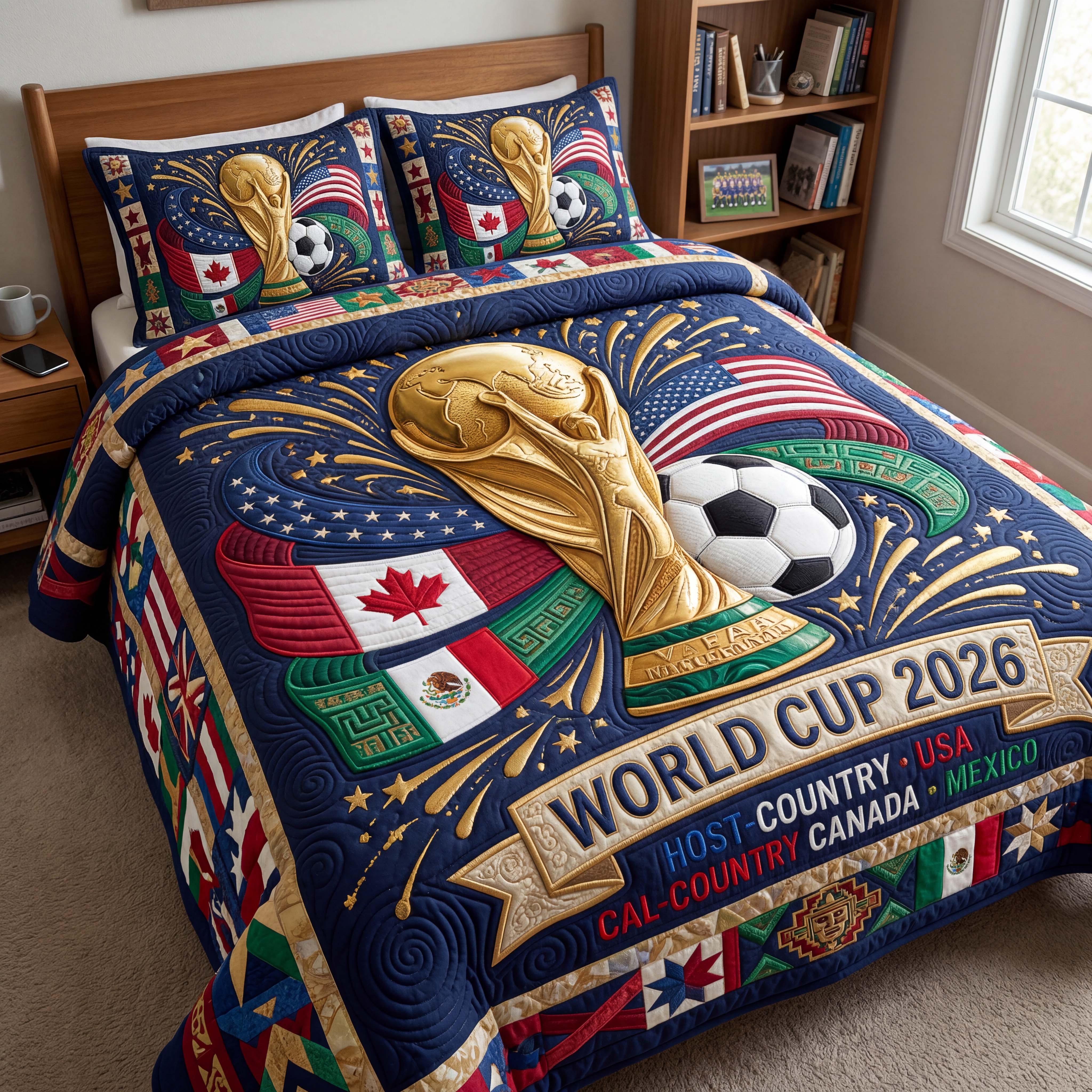 Midnight Victory 3-Piece Quilted Bedding Set GFTOQM5095