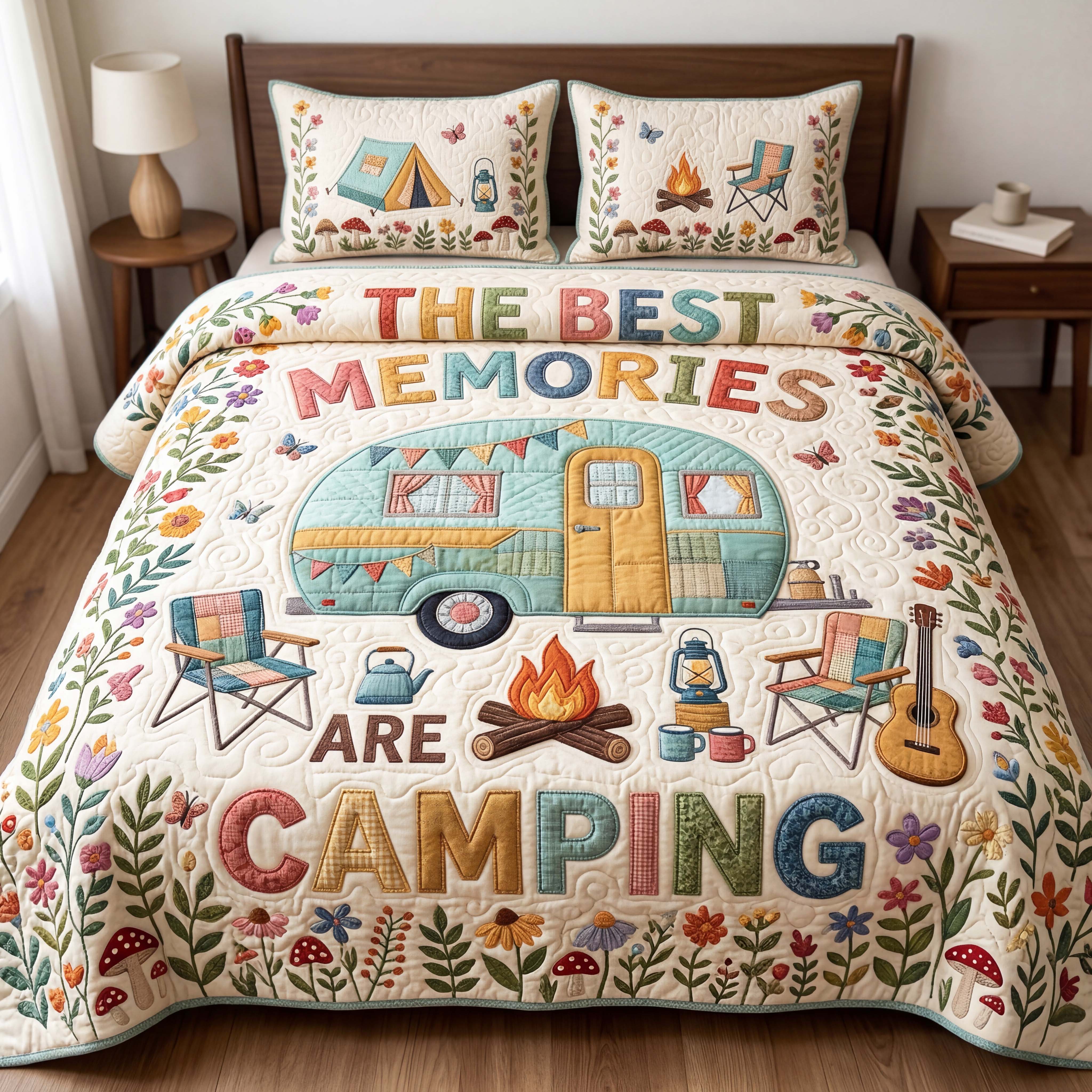 Camping Memories 3-Piece Quilted Bedding Set GFTOQM5099