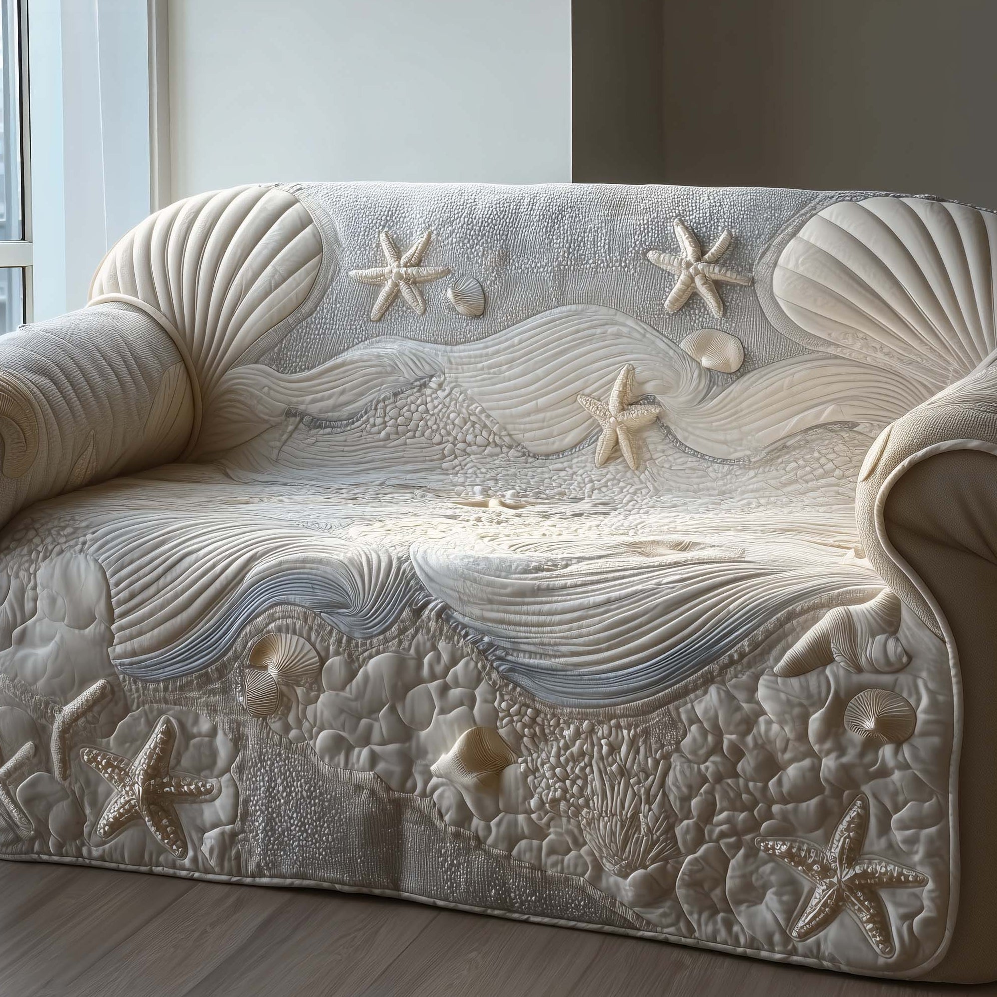 Ocean Whisper Quilted Sofa Cover GFTOTG1561