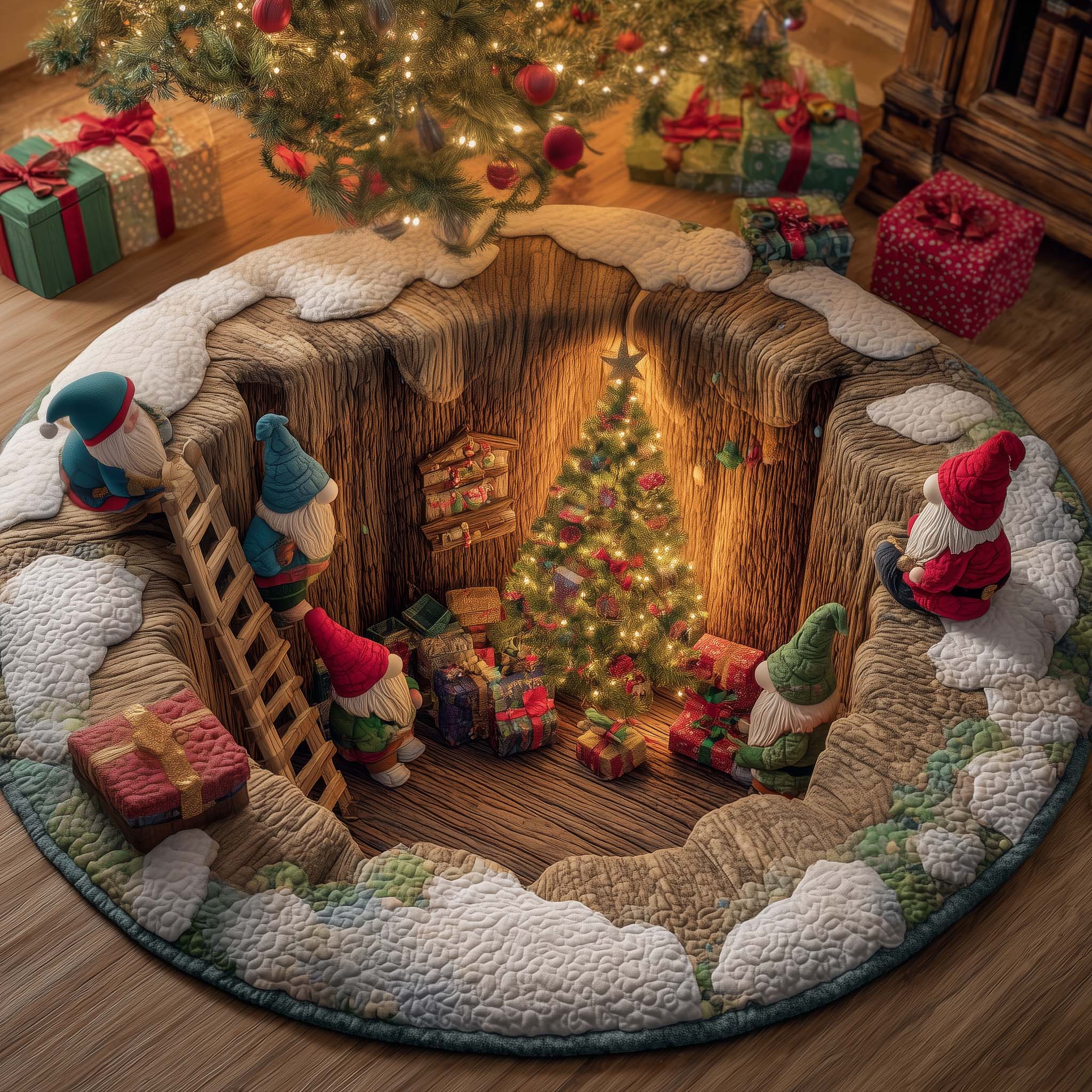 Holiday Gift Chaos Quilted Round Mat GFTOTG1728