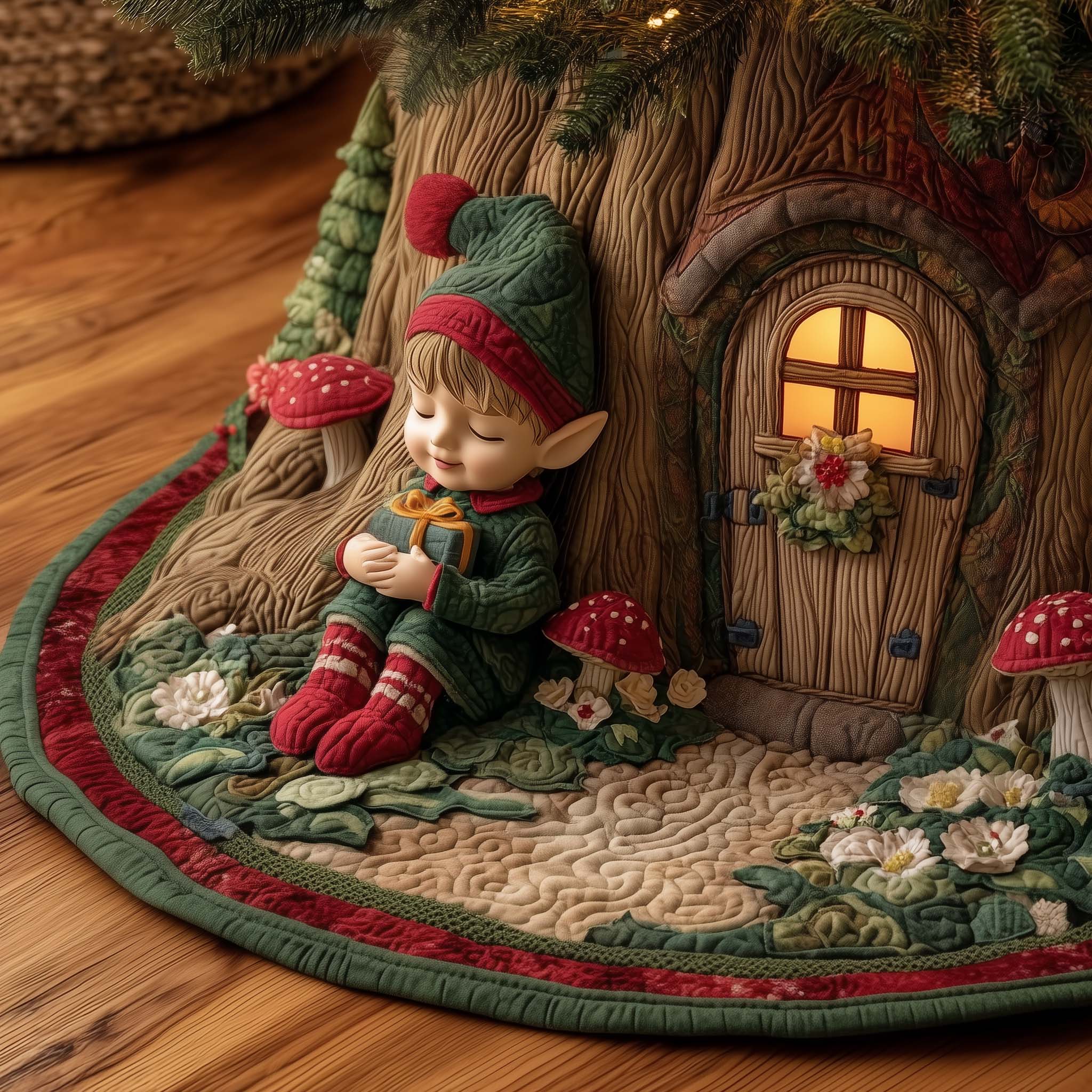 Shroom Nest Quilted Tree Skirt GFTOTG2098
