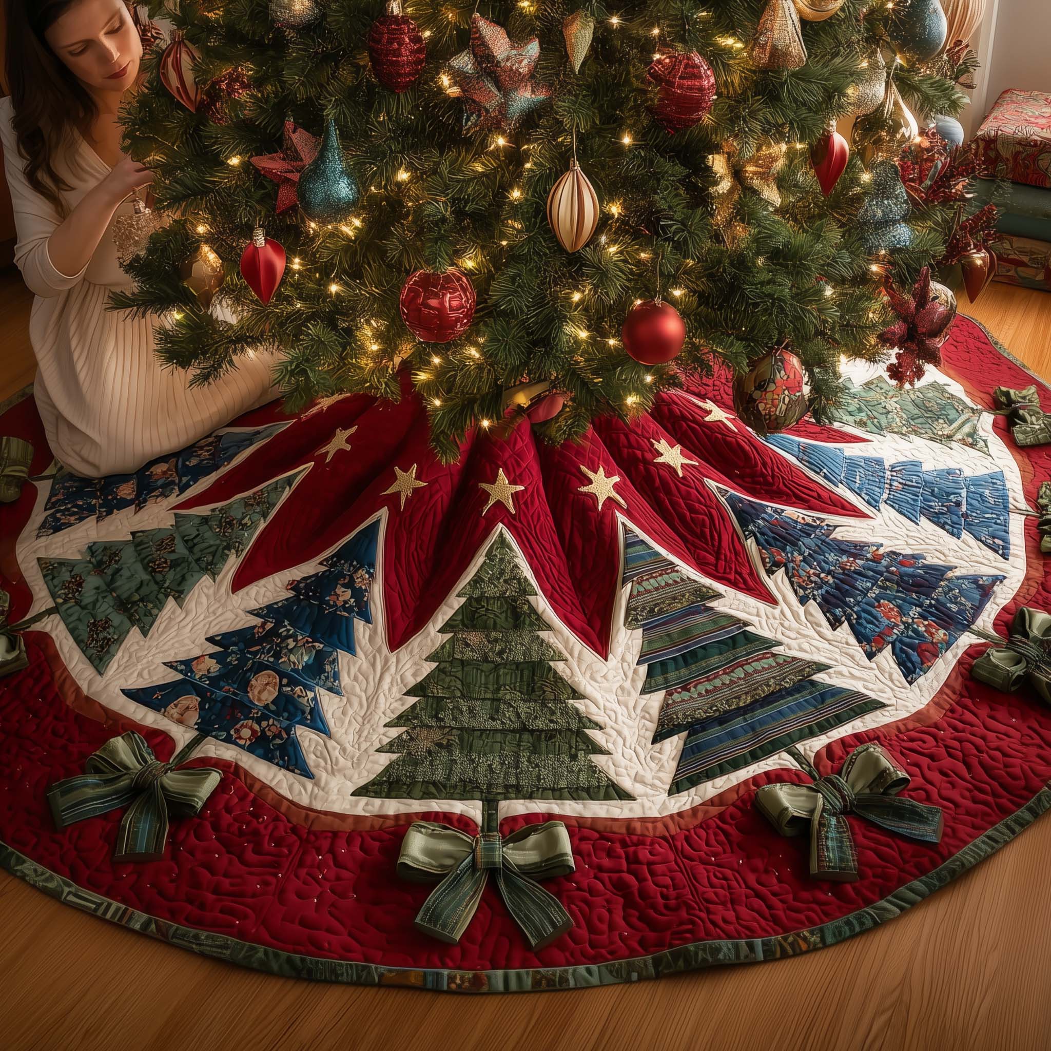 Winter Pine Quilted Tree Skirt GFTOTG2189