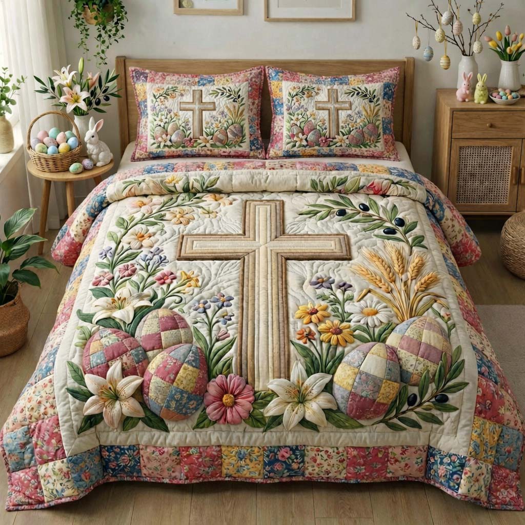 Easter Joy 3-Piece Quilted Bedding Set GFTOTG3342