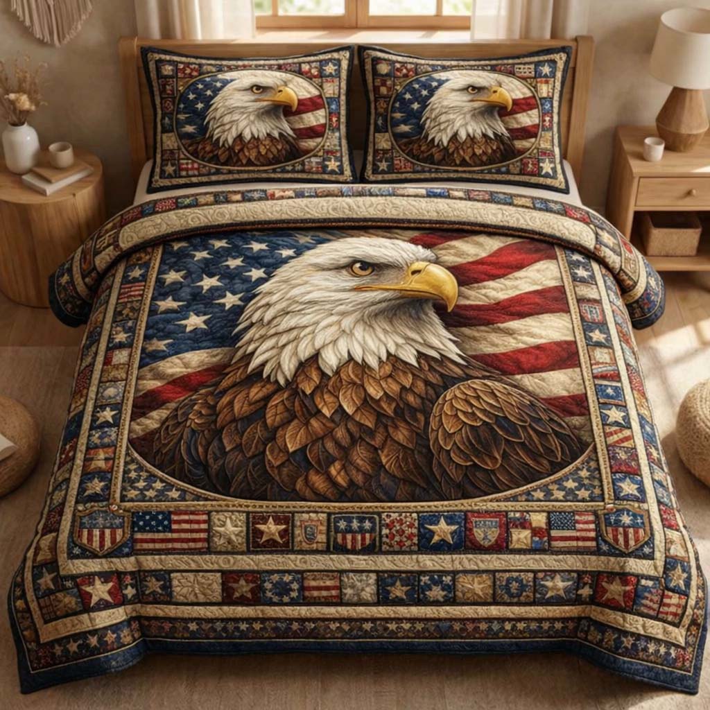 Freedom Valor 3-Piece Quilted Bedding Set GFTOTG3506