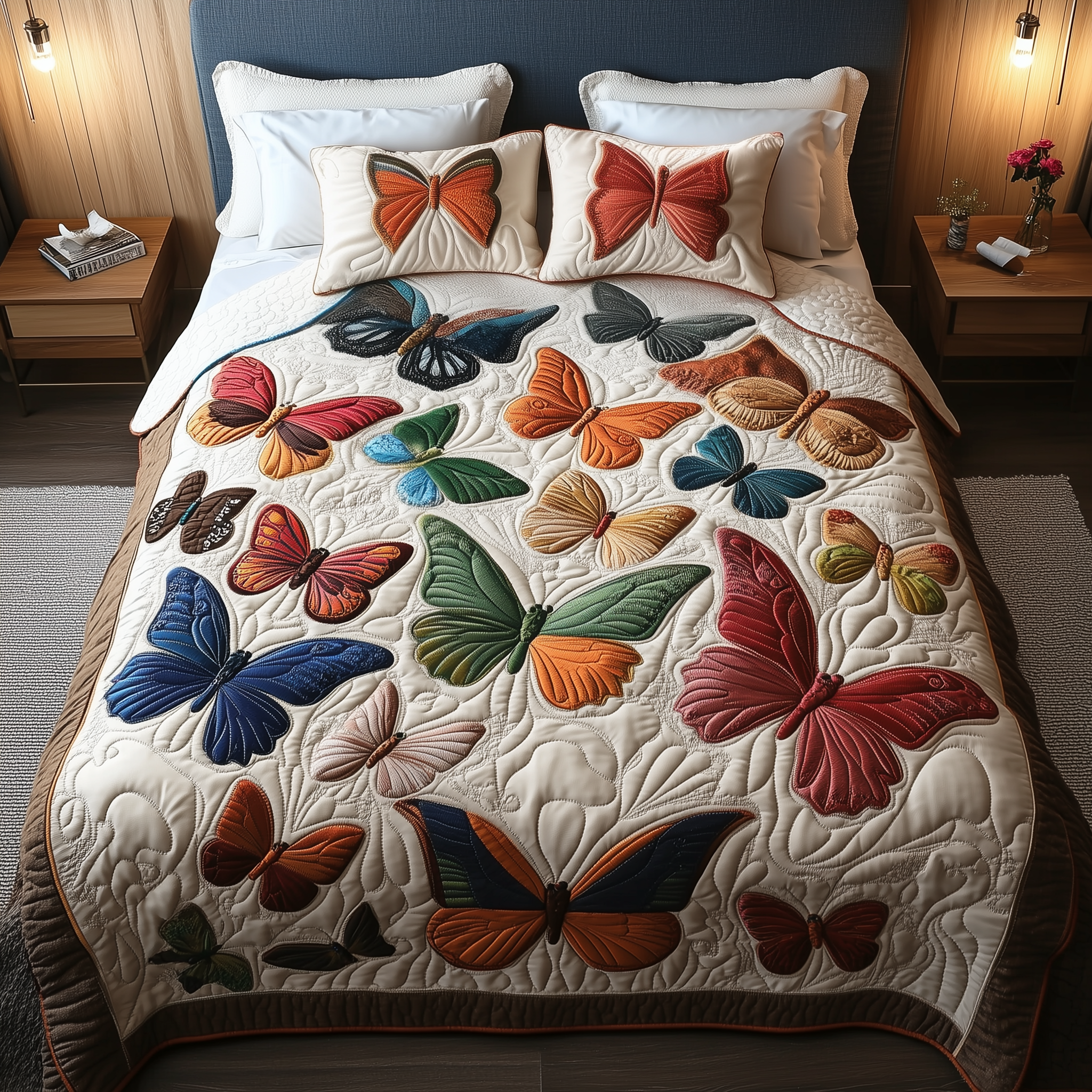 Enchanting Butterflies 3-Piece Quilted Bedding Set GFTOTL1250