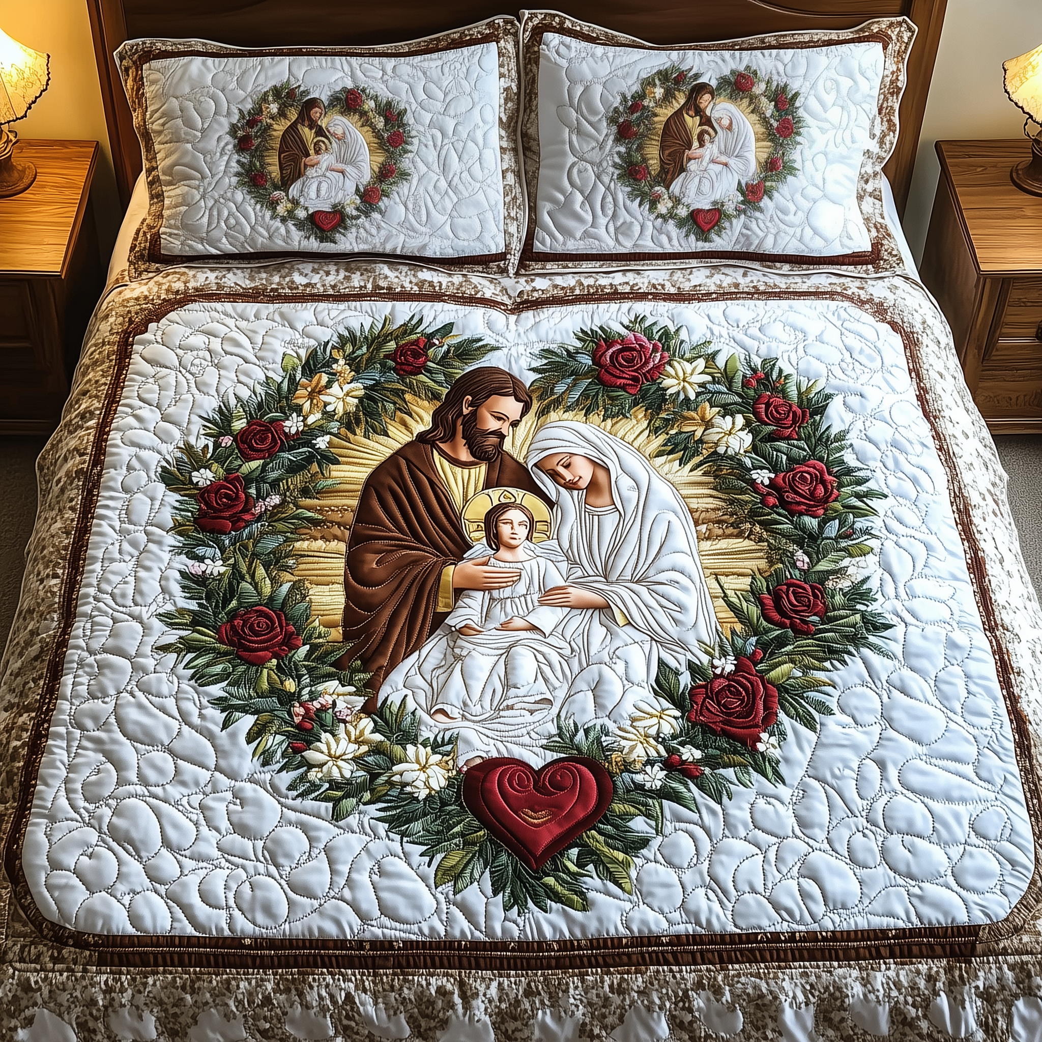 Holy Family 3-Piece Quilted Bedding Set GFTOTL1395