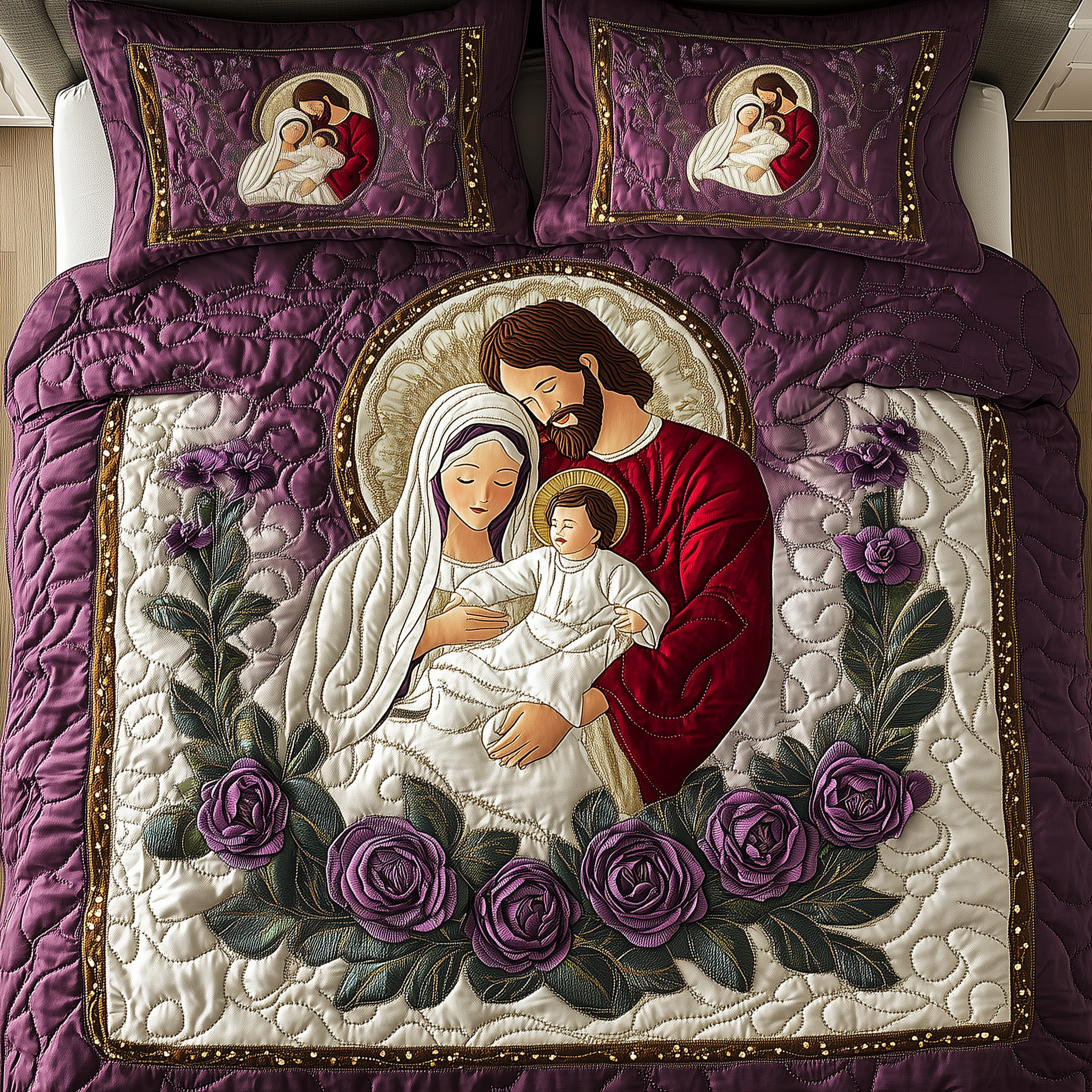 Holy Family 3-Piece Quilted Bedding Set GFTOTL1397