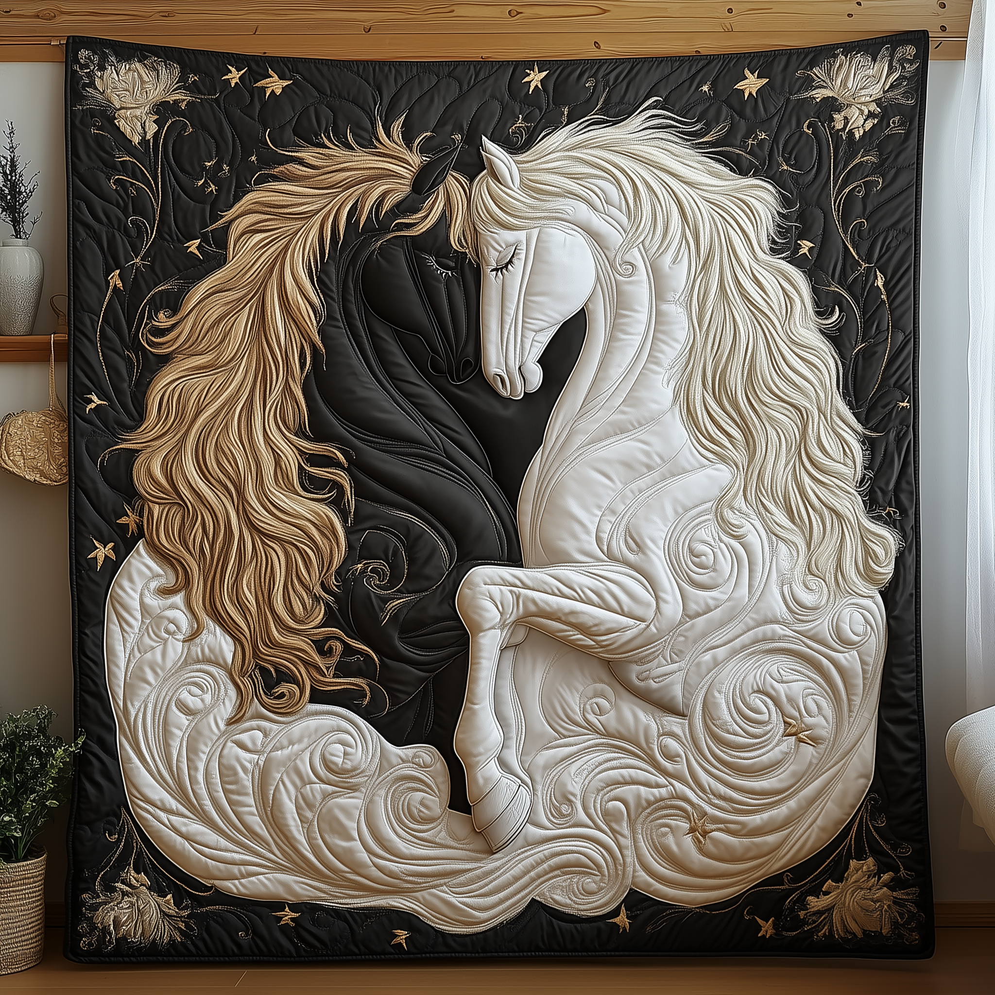 Horse Romance of Love Quilted Blanket GFTOTL1406